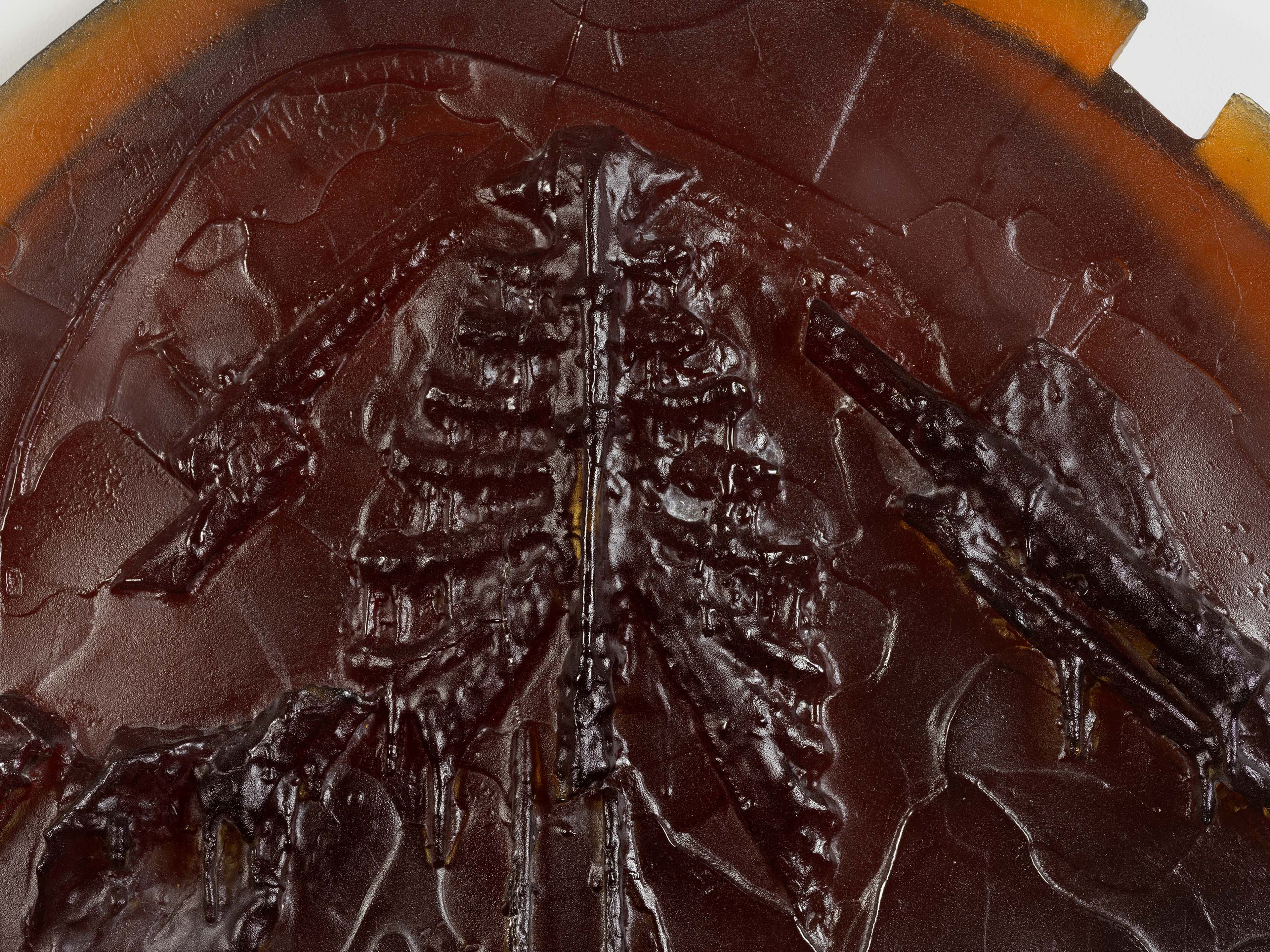 A detail from a sculpture by Andra Ursuta, titled Private Dancer (Burnt Raspberry), dated 2025.