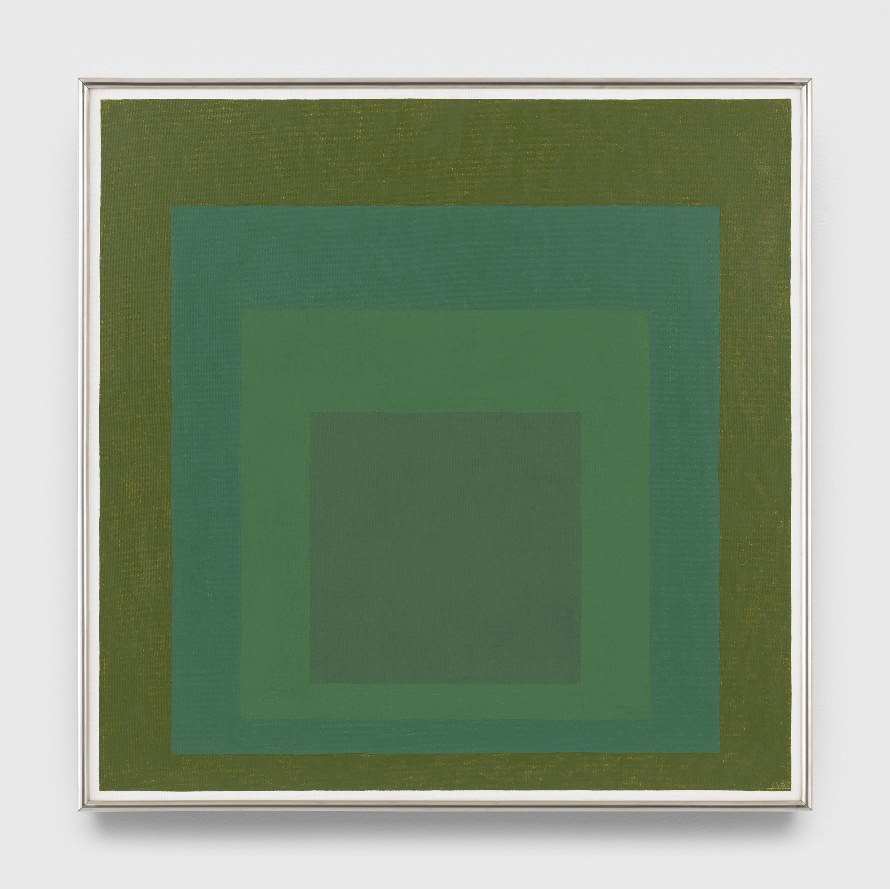 An oil painting by Josef Albers, titled Study for Homage to the Square: Tranquil, dated 1967.