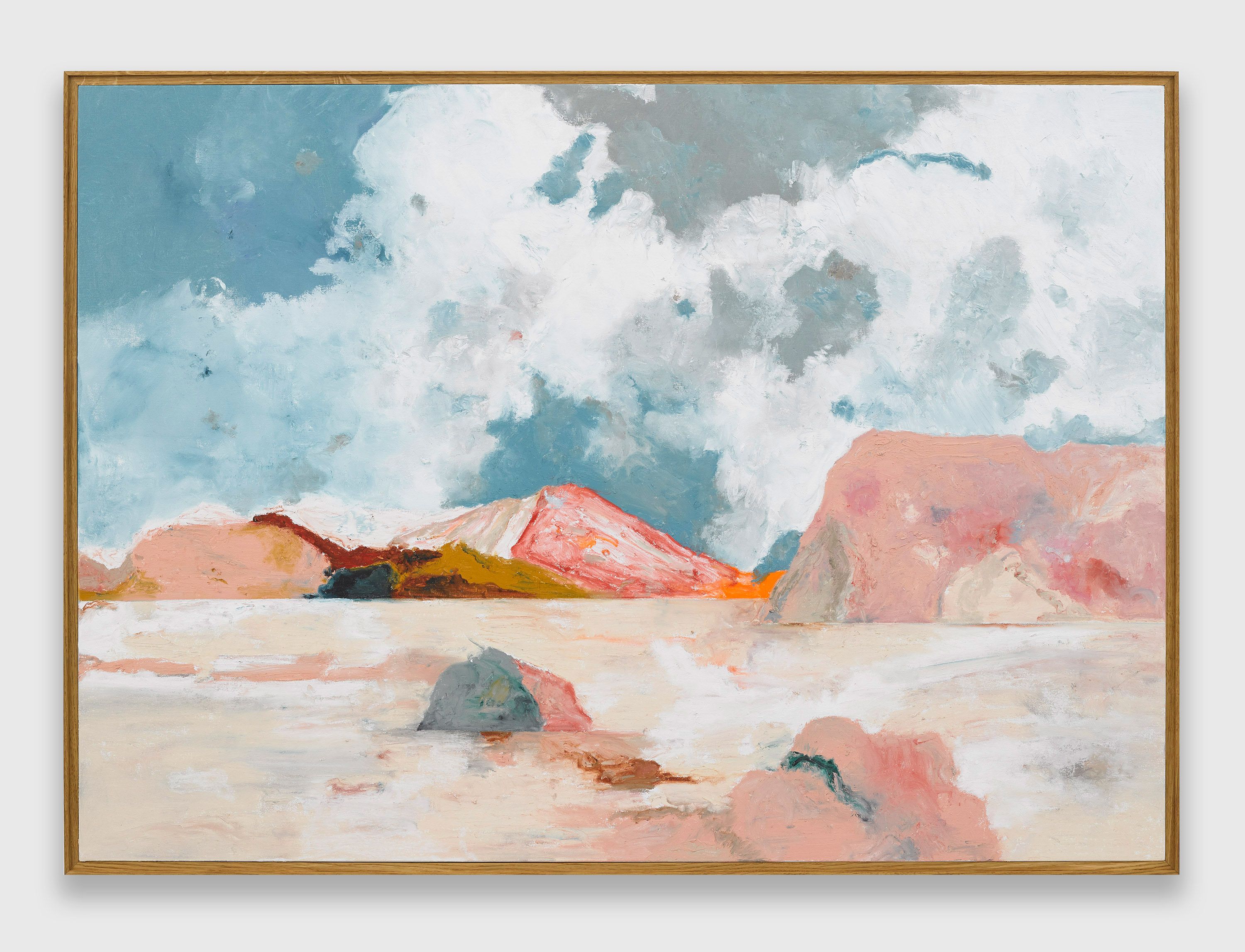 An oil stick and pencil on canvas in artist's frame artwork by Harold Ancart, titled Untitled, dated 2021.