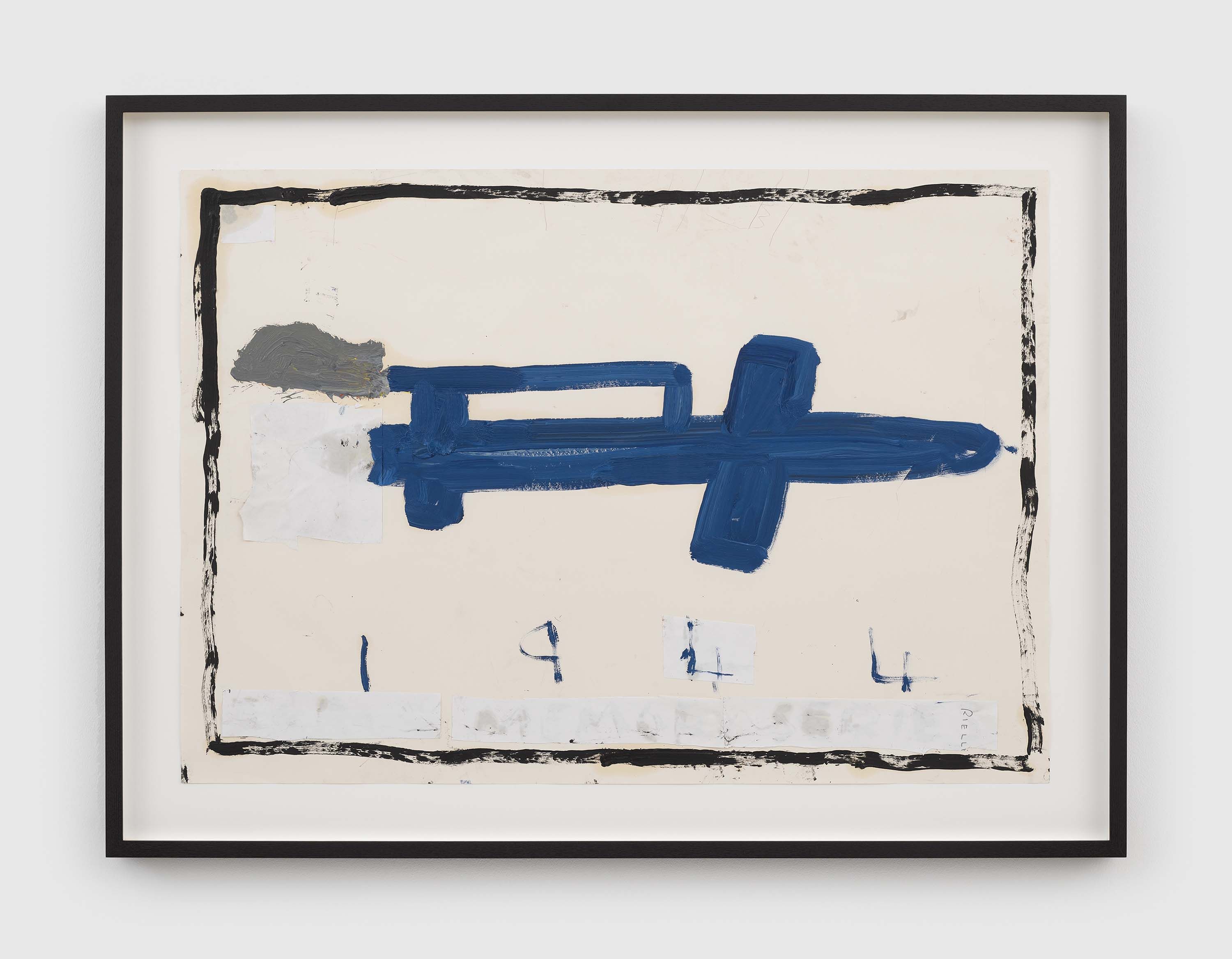 A work on paper by Rose Wylie, titled Doodlebug with Black Border, dated 2022.