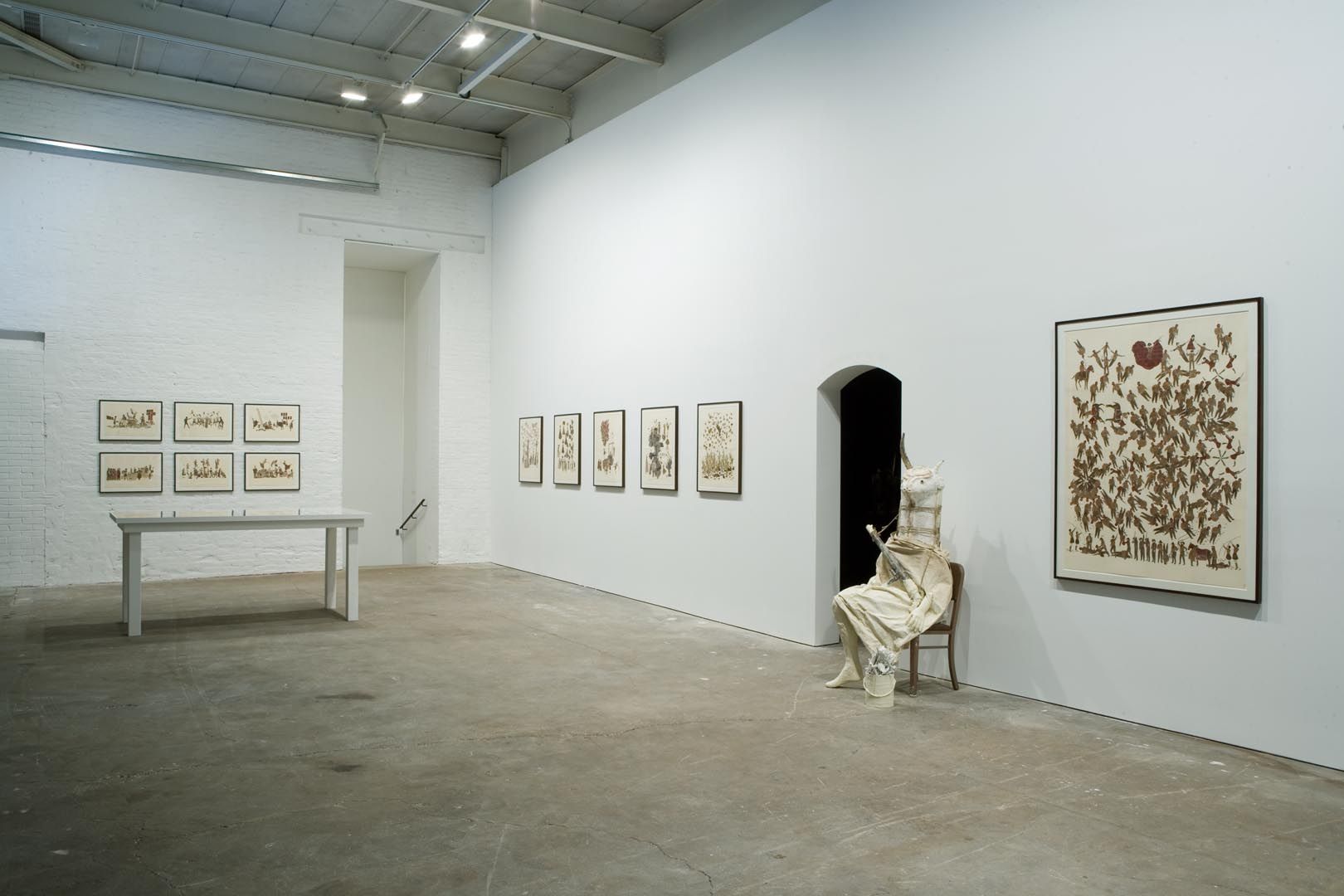 Installation view of the exhibition, Even the Ghost of the Past, at David Zwirner in New York, dated 2008.