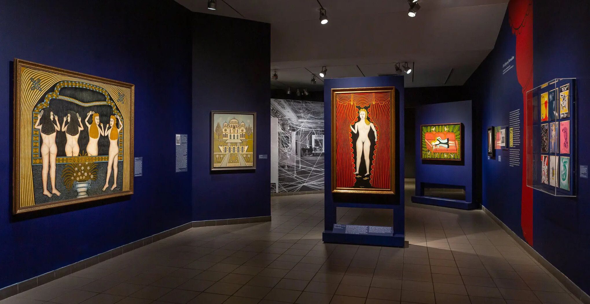 An Installation view, Morris Hirshfield Rediscovered, the American Folk Art Museum, New York, dated 2022