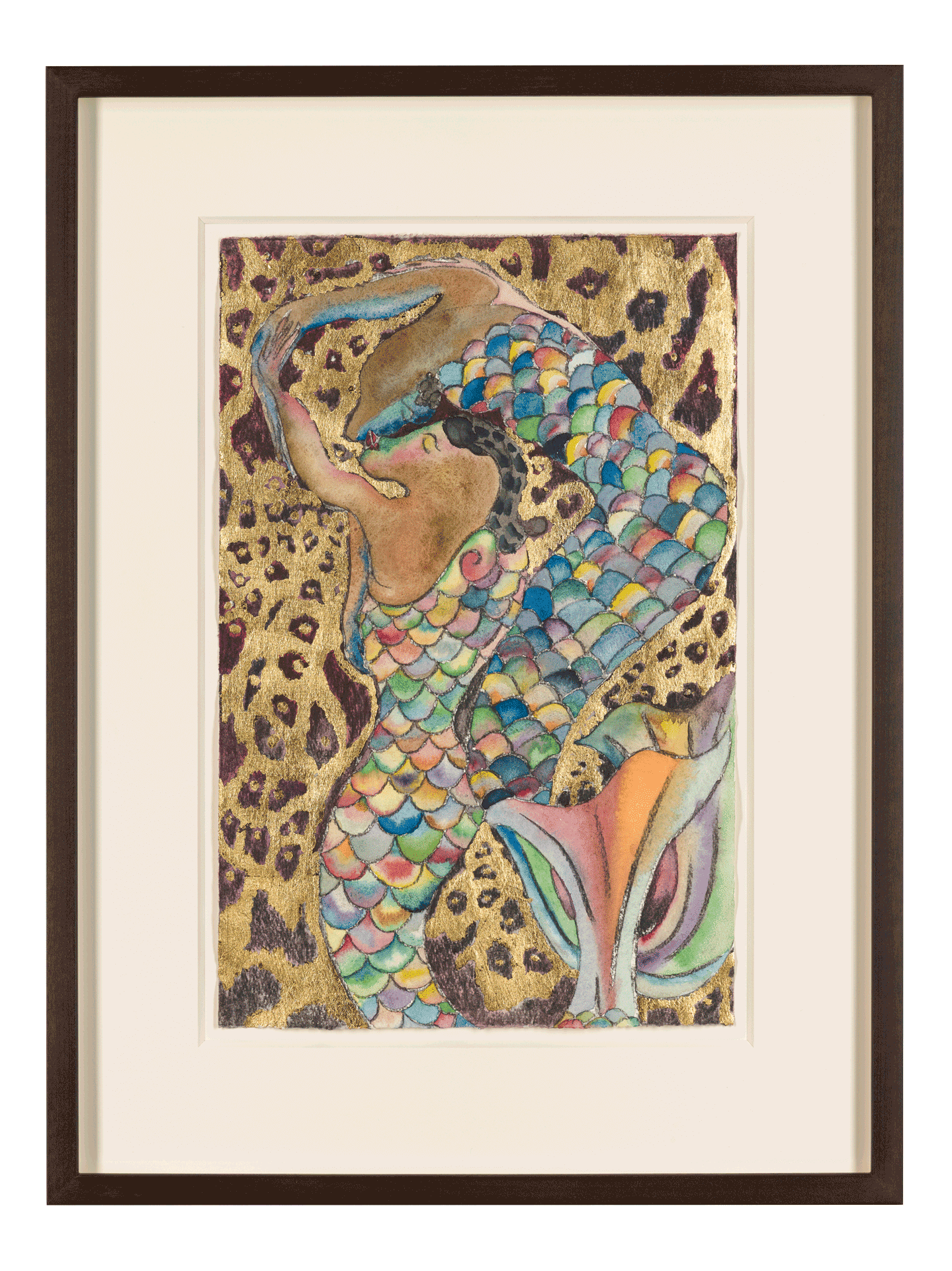 A mixed media work on paper by Chris Ofili, titled Calypso 5, dated 2018.