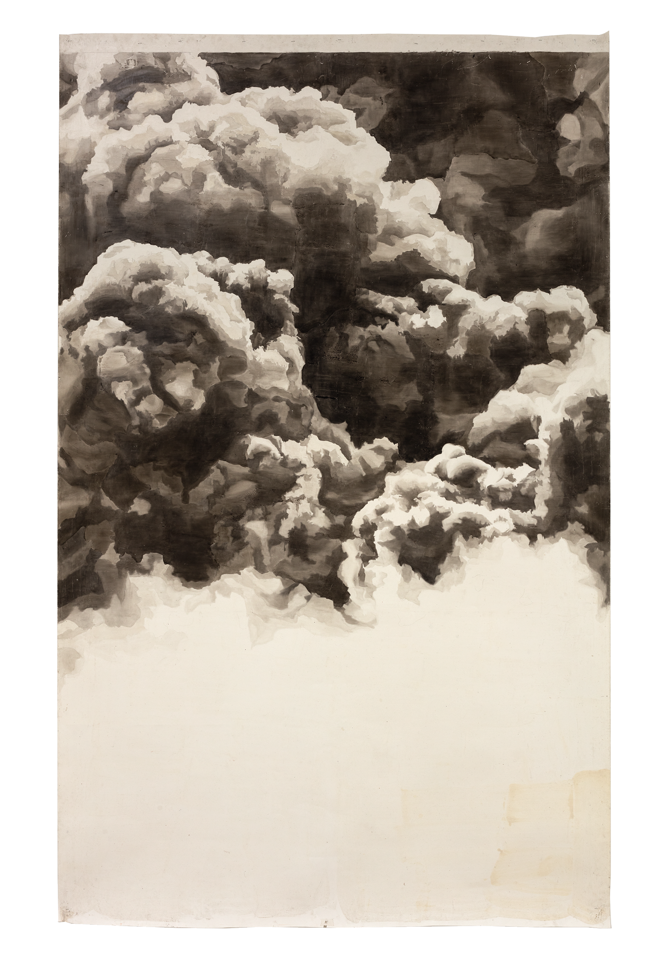 A mixed media work on paper by Toba Khedoori, titled Untitled (Clouds), dated 2005. 
