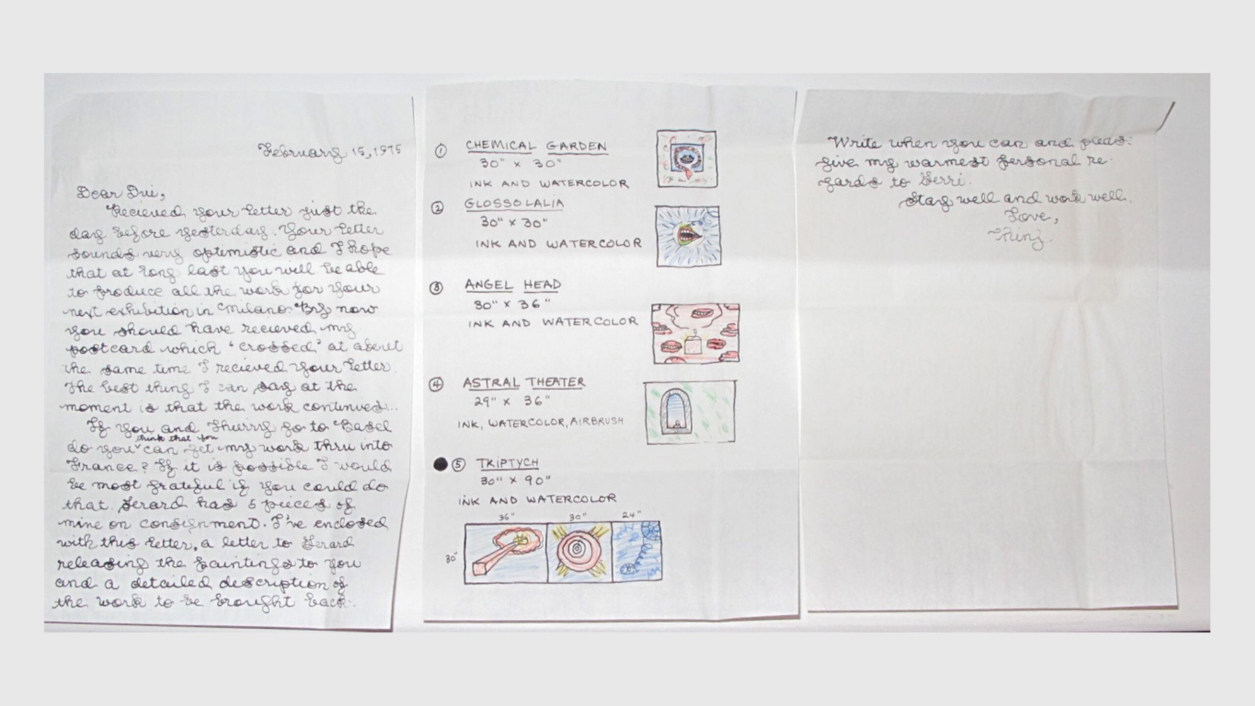 A letter from Ching Ho Cheng to his roommate, Dui.