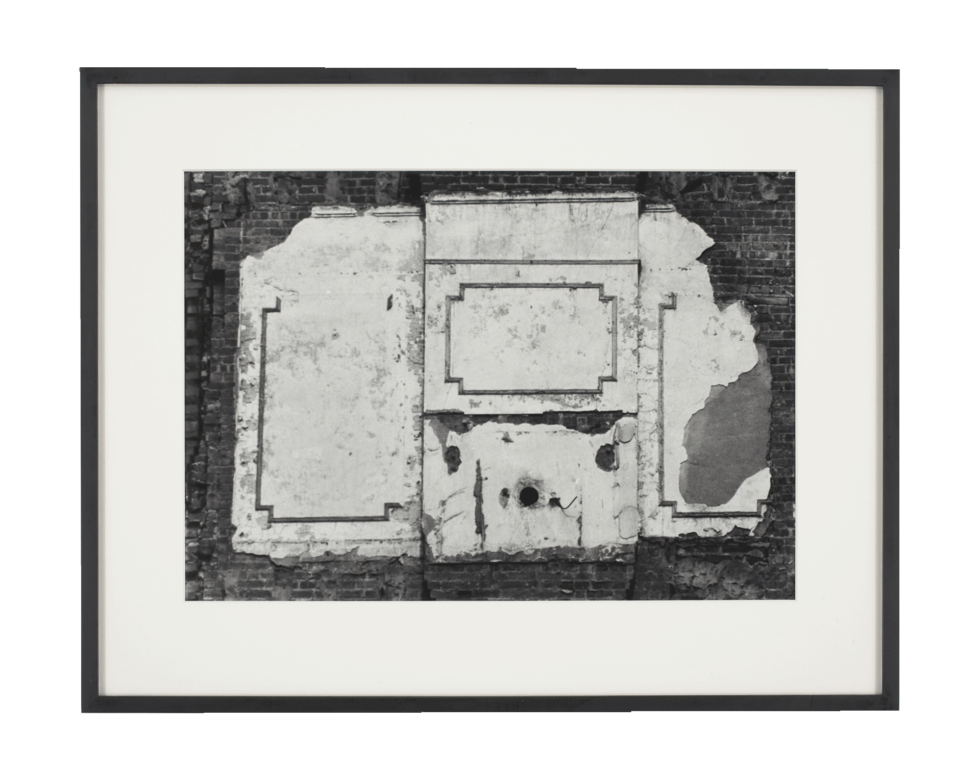 A photograph by Gordon Matta-Clark, titled Walls, dated 1972.