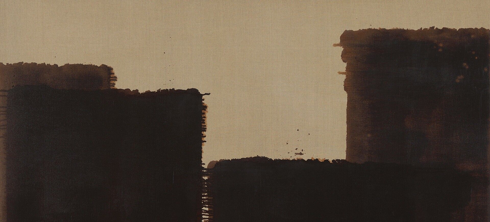 A detail from a painting by Yun Hyong-keun, titled Burnt Umber and Ultramarine, dated 1991.