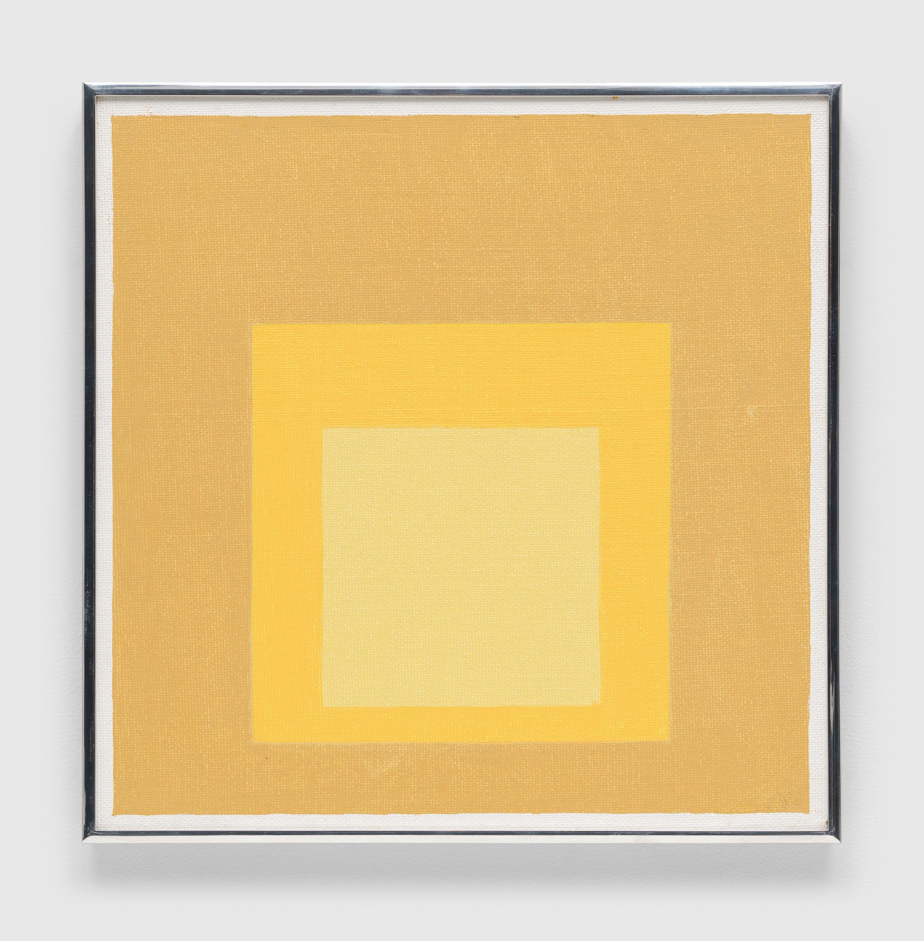 A painting by Josef Albers, titled Homage to the Square, dated 1969.