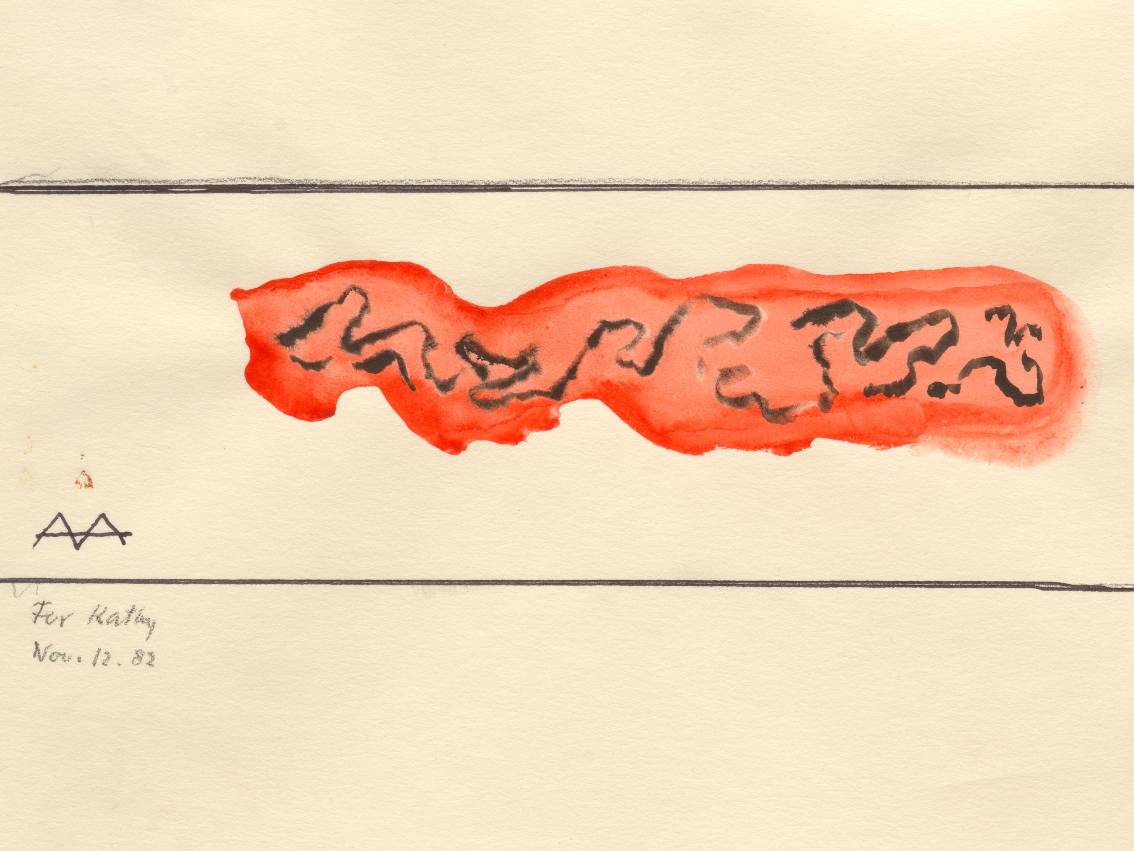 A detail from a drawing by Anni Albers, called Untitled, dated 1982.