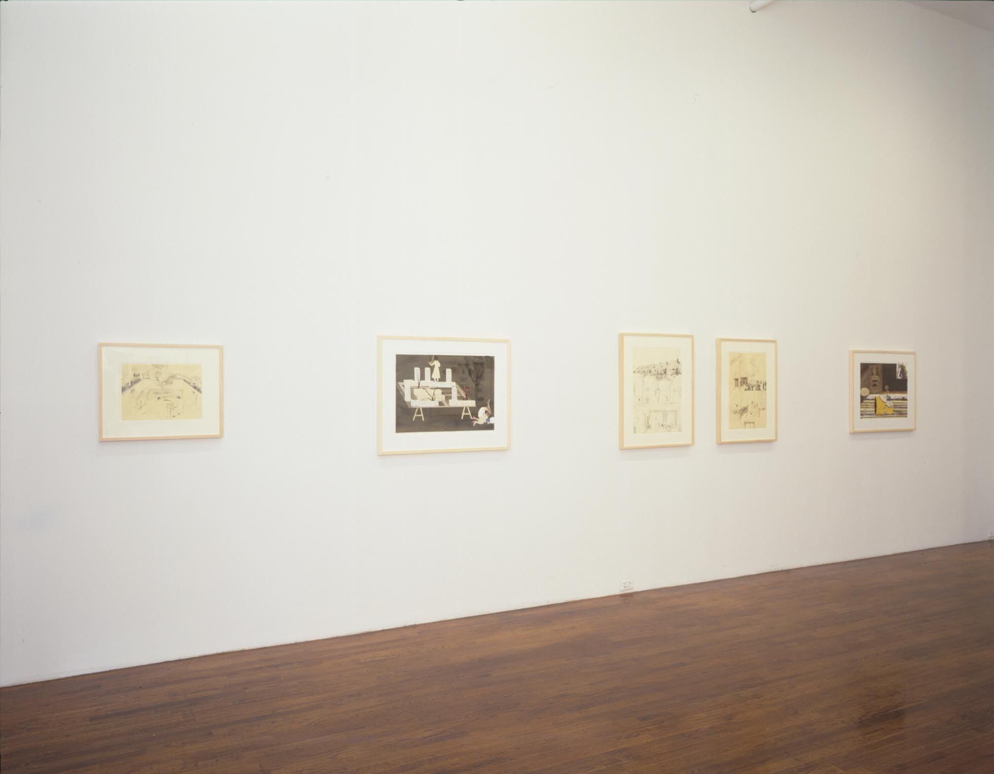 An installation view of the exhibition Jockum Nordstrom, at David Zwirner New York, dated 2002.