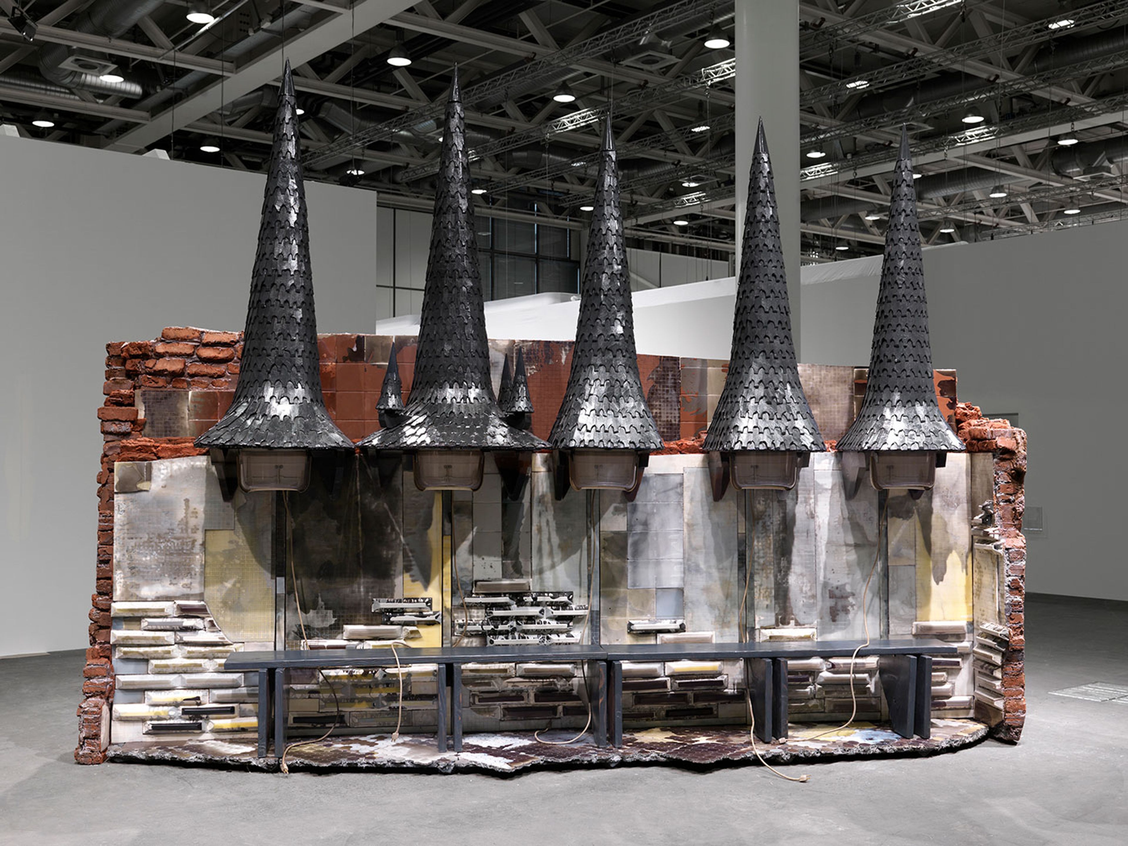 Installation view of Orthodoctrinator, by Andra Ursuta, at Art Basel Unlimited, dated 2014.