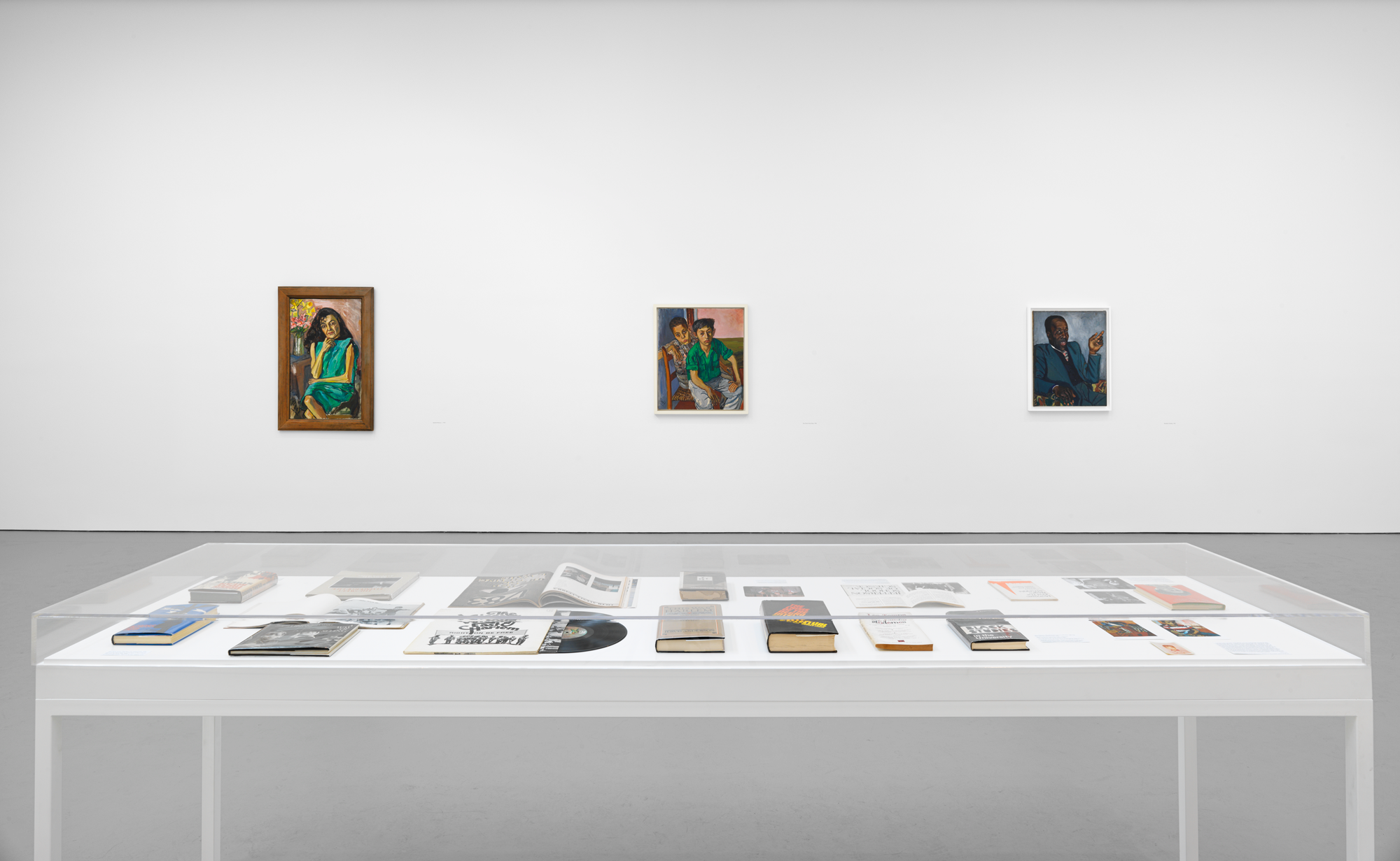 Installation view of the exhibition, Alice Neel, Uptown, curated by Hilton Als, at David Zwirner in New York, dated 2017.