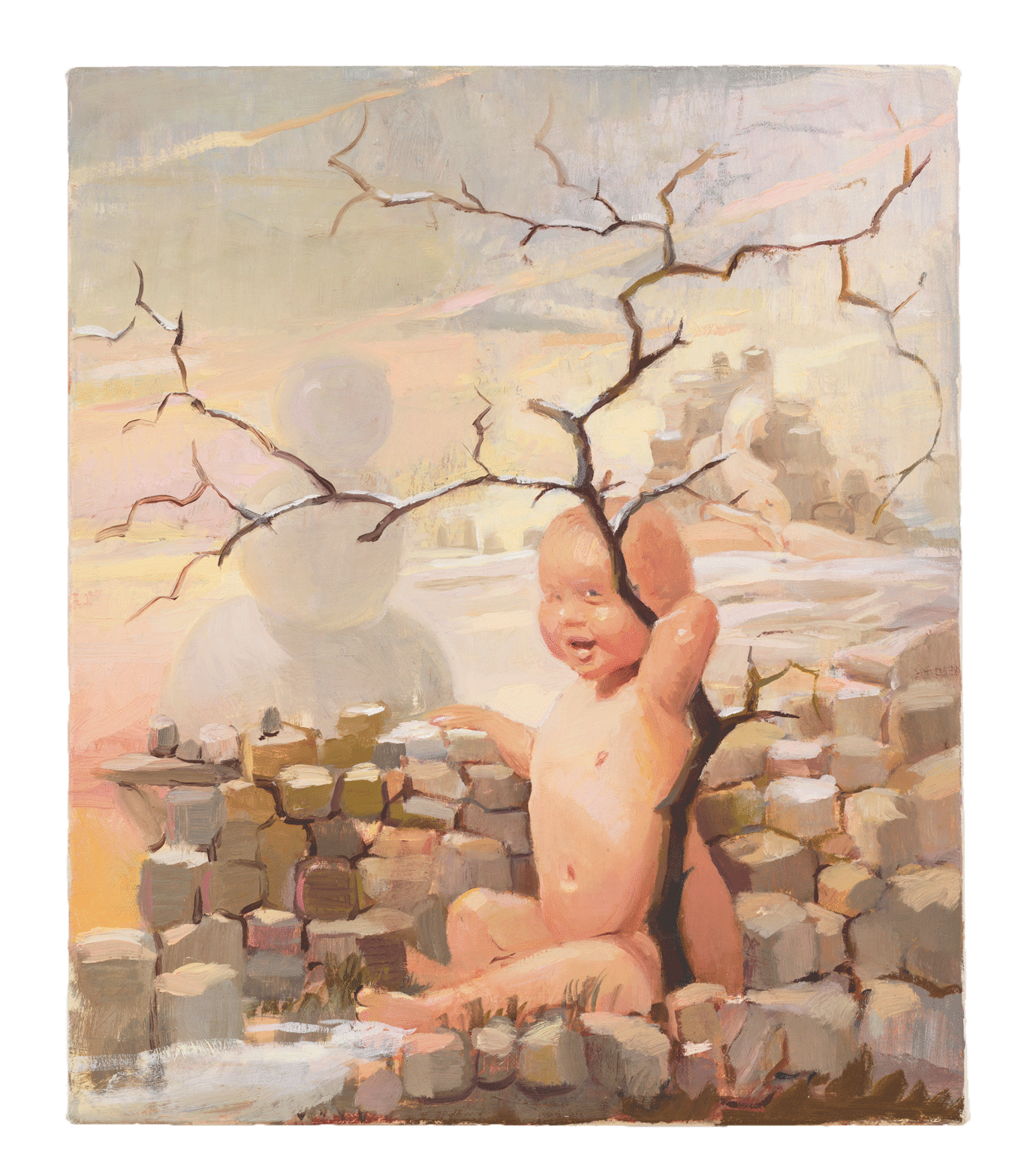 A painting by Lisa Yuskavage, titled Snowman, dated 2007.