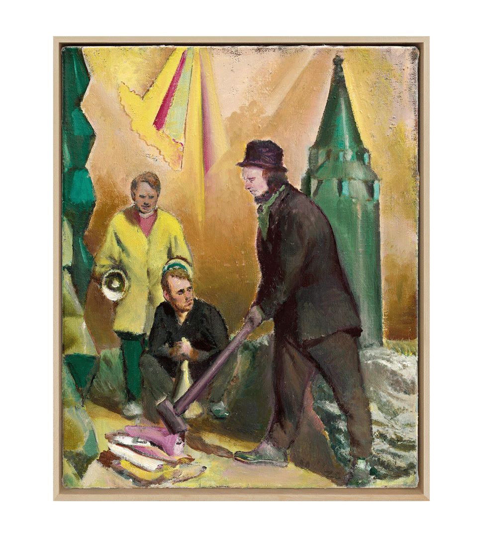 A painting by Neo Rauch, titled Der Zerhacker, dated 2020.