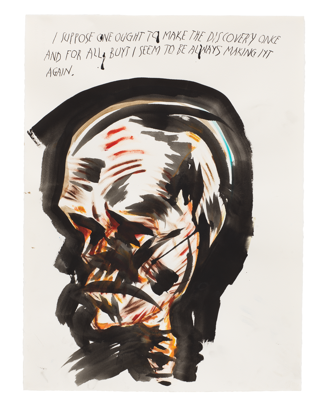 A work on paper by Raymond Pettibon titled No Title (I suppose one...) dated 2018.