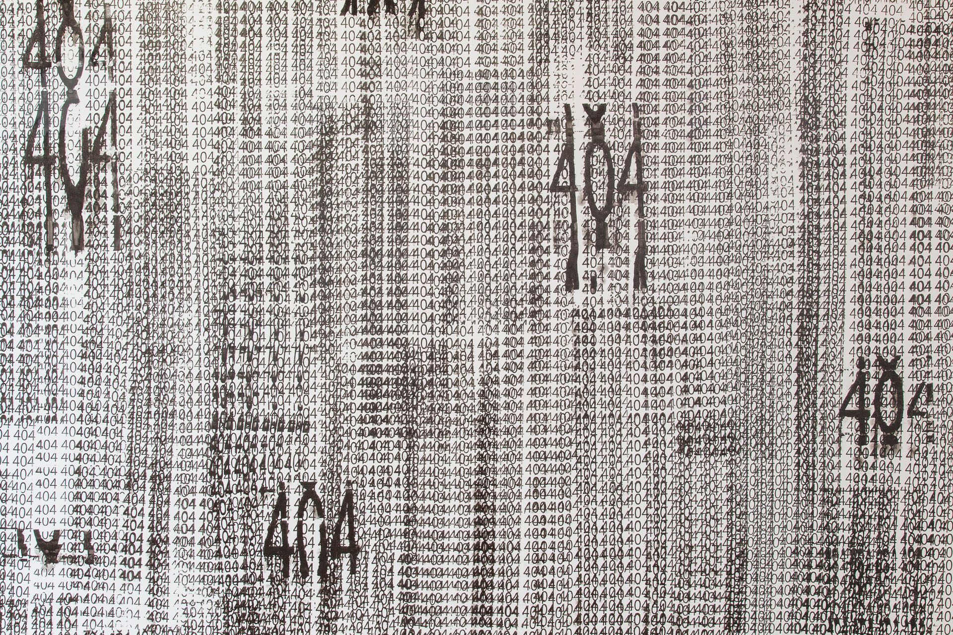 A ink and sponge roller painting by aaajiao titled 404 dated 2017