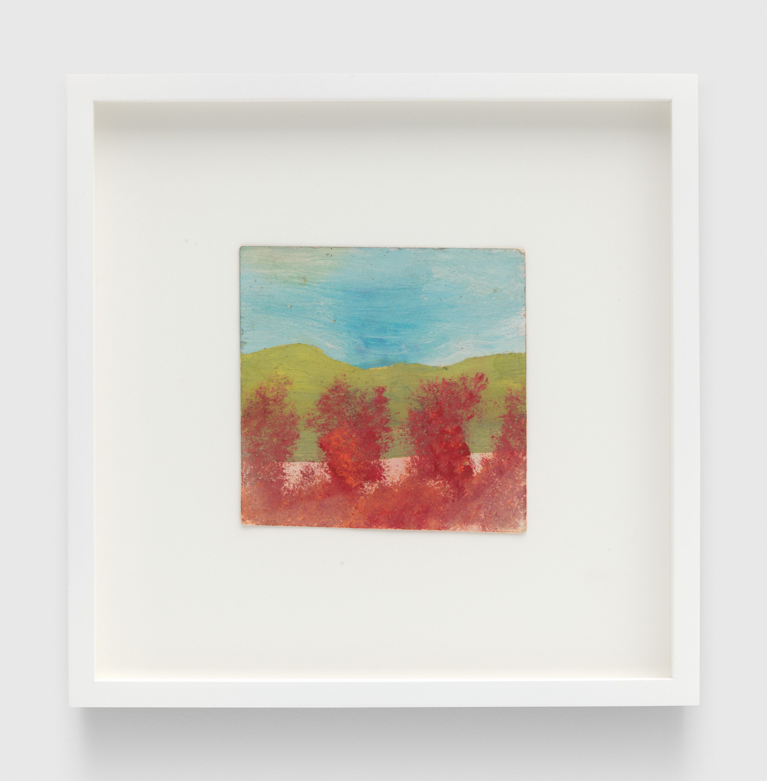 A work on paper by Frank Walter, called Untitled (Pink Trees, Green Hills), dated 1984.