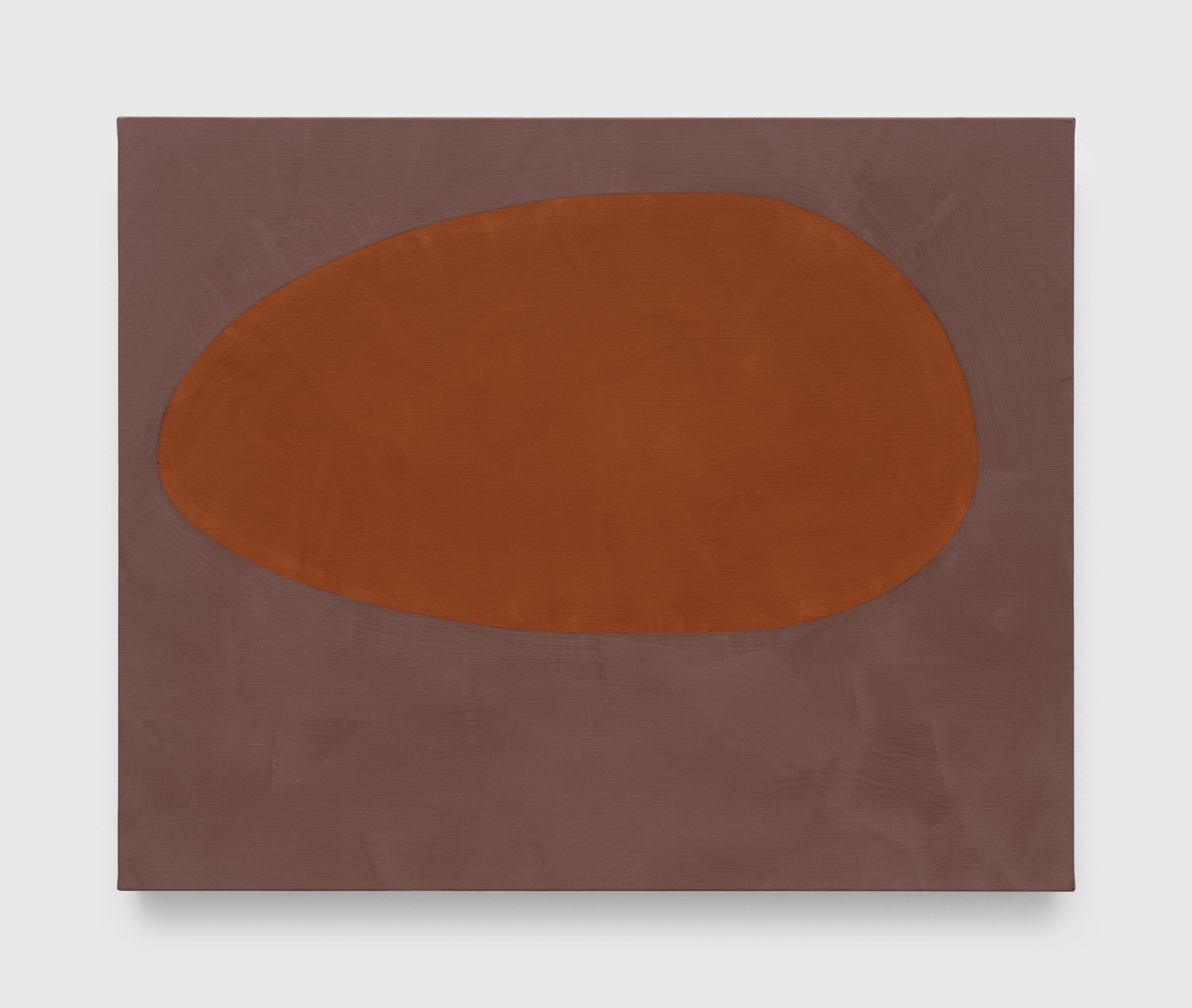 A painting by Suzan Frecon, titled purple ocher moroccan, dated 2021.