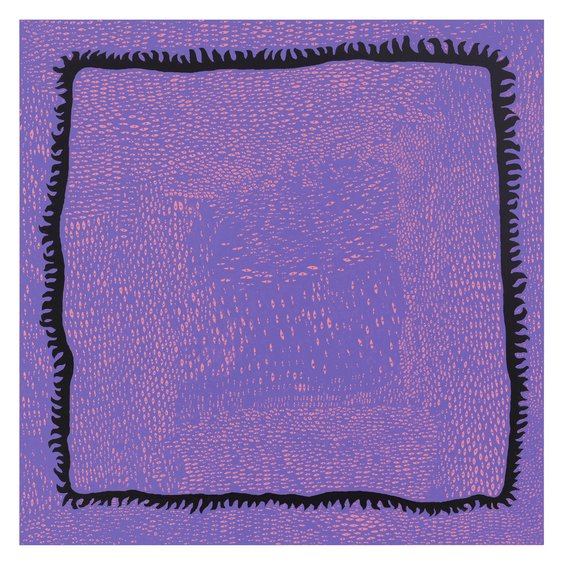A painting by Yayoi Kusama, titled MY LIFE, dated 2014.