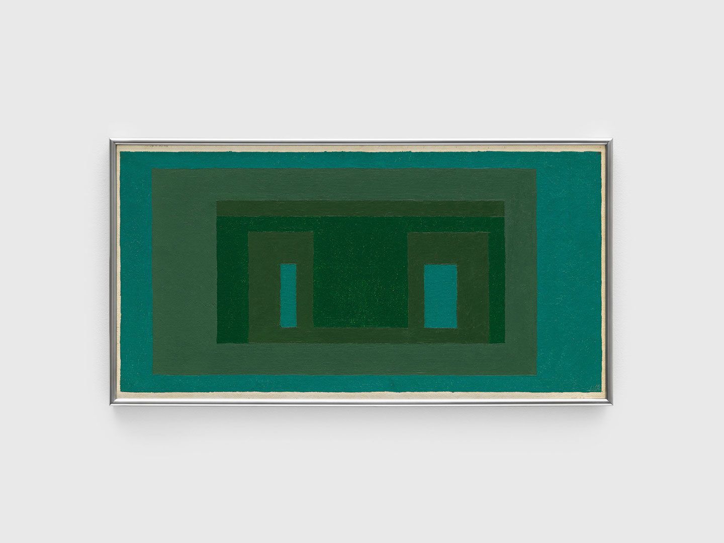 A painting by Josef Albers, titled Variant/Adobe, dated 1962.