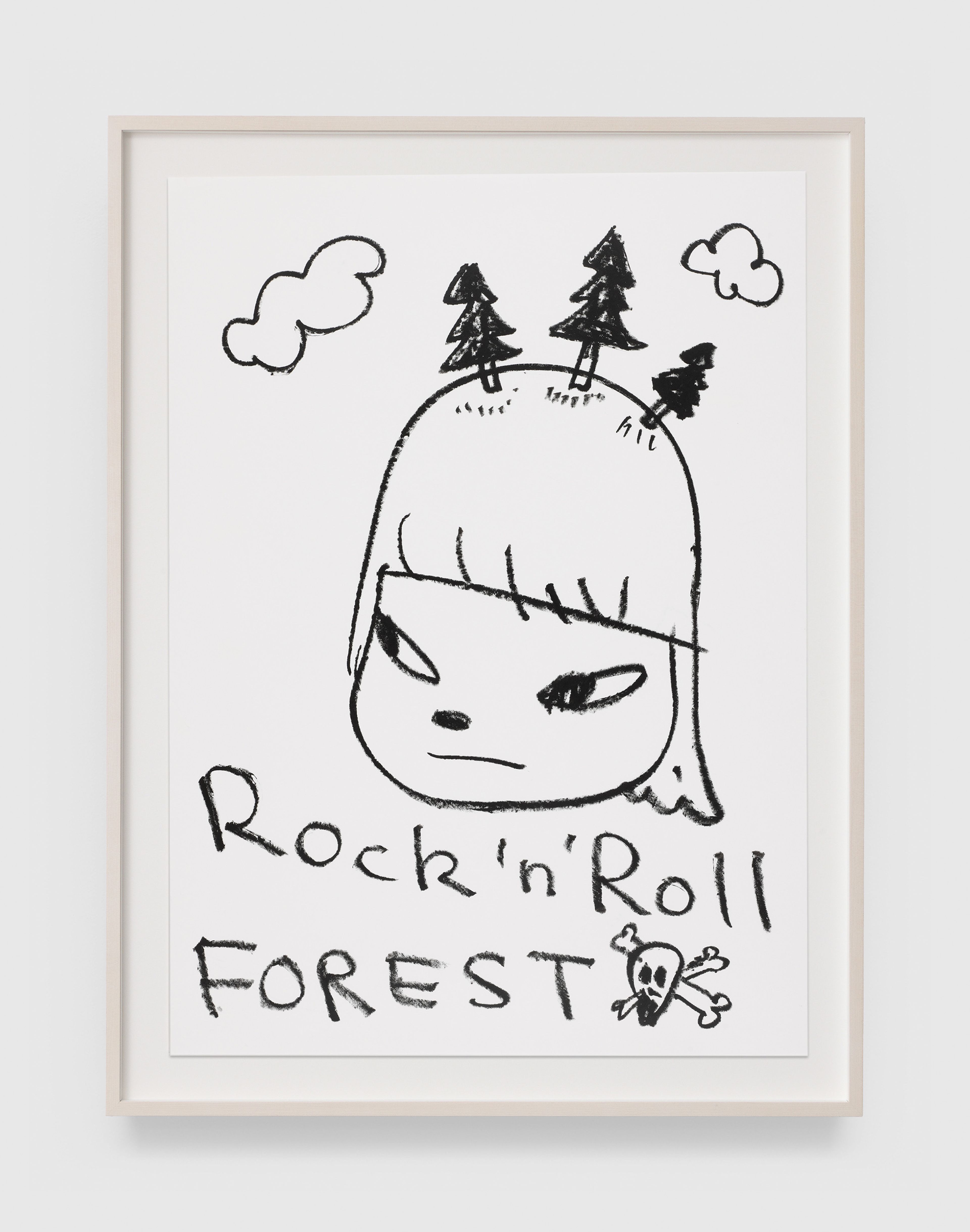 A work on paper by Yoshitomo Nara, titled Rock 'n' Roll Forest, dated 2024.
