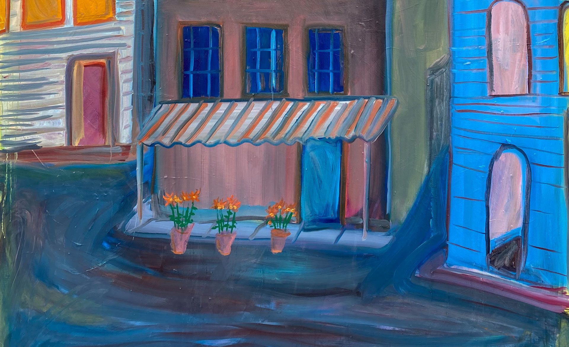 A detail from an untitled painting by Josh Smith, dated 2020.