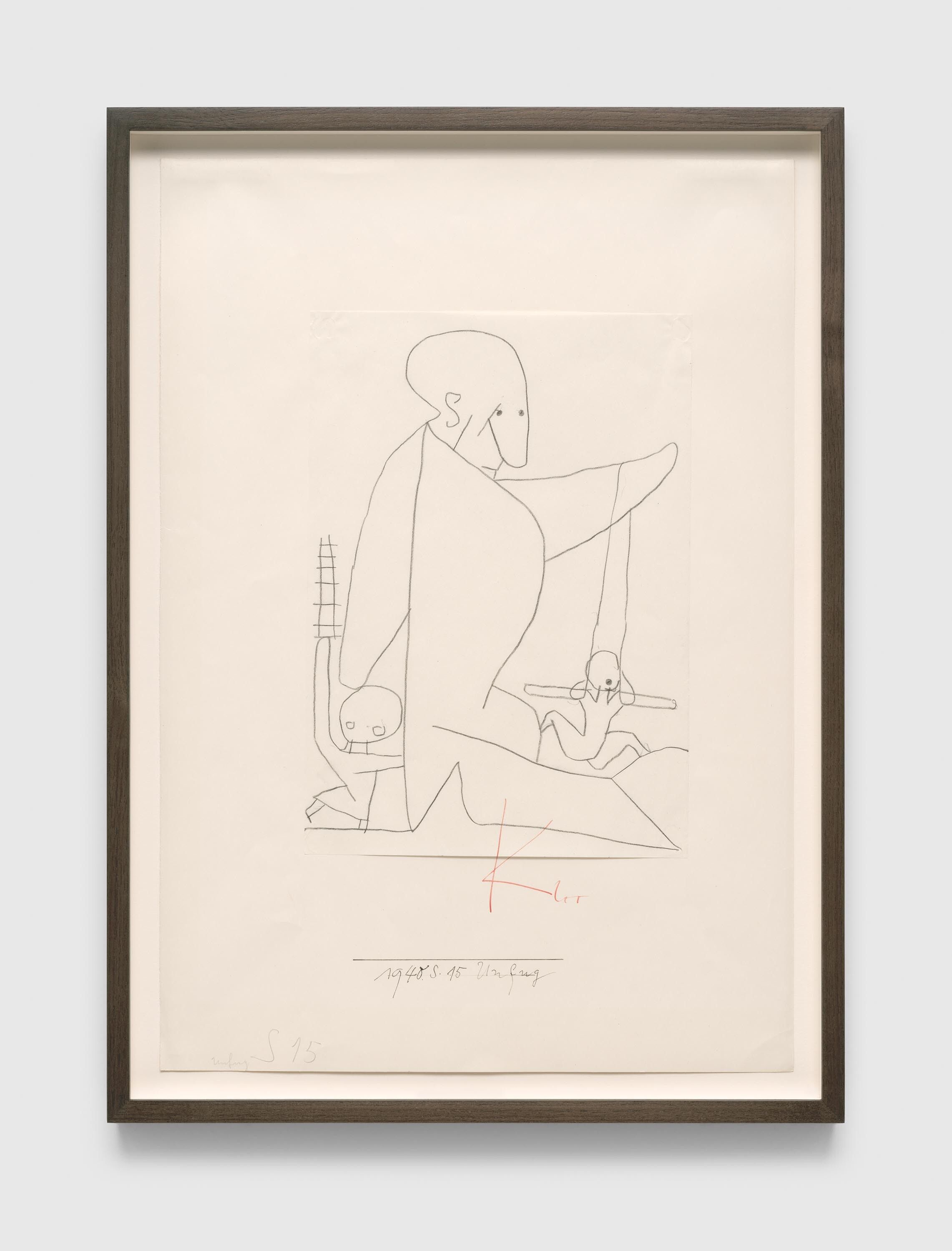 A work on paper by Paul Klee, titled Unfug (Mischief), dated 1940.