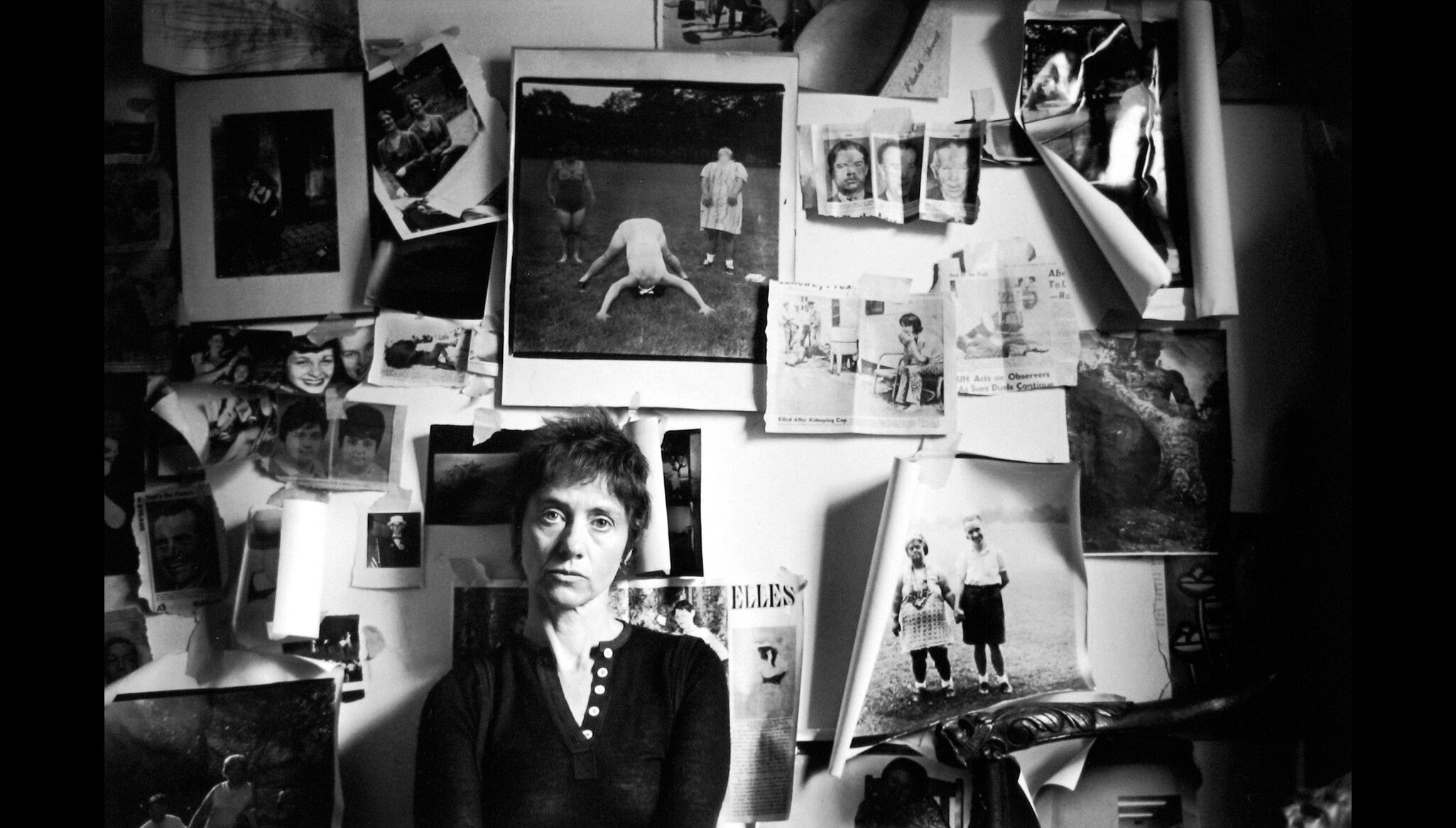 A photograph by Saul Leiter of Diane Arbus on 10th Street dated 1970.