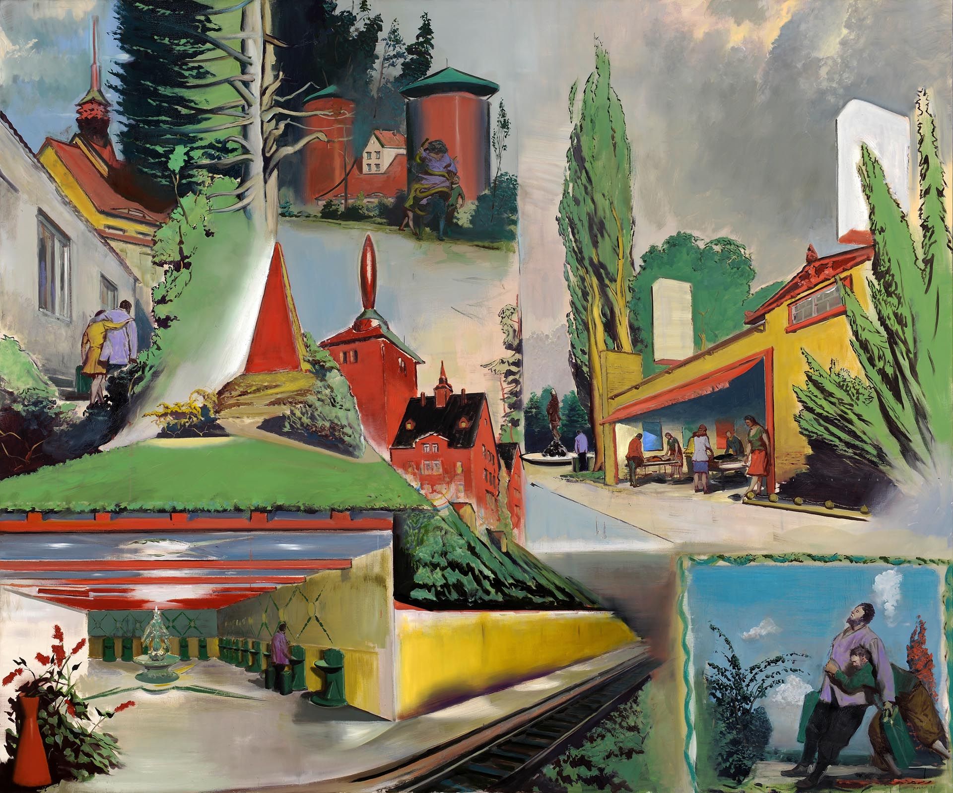 A painting by Neo Rauch, titled Heilst√§tten, dated 2011.