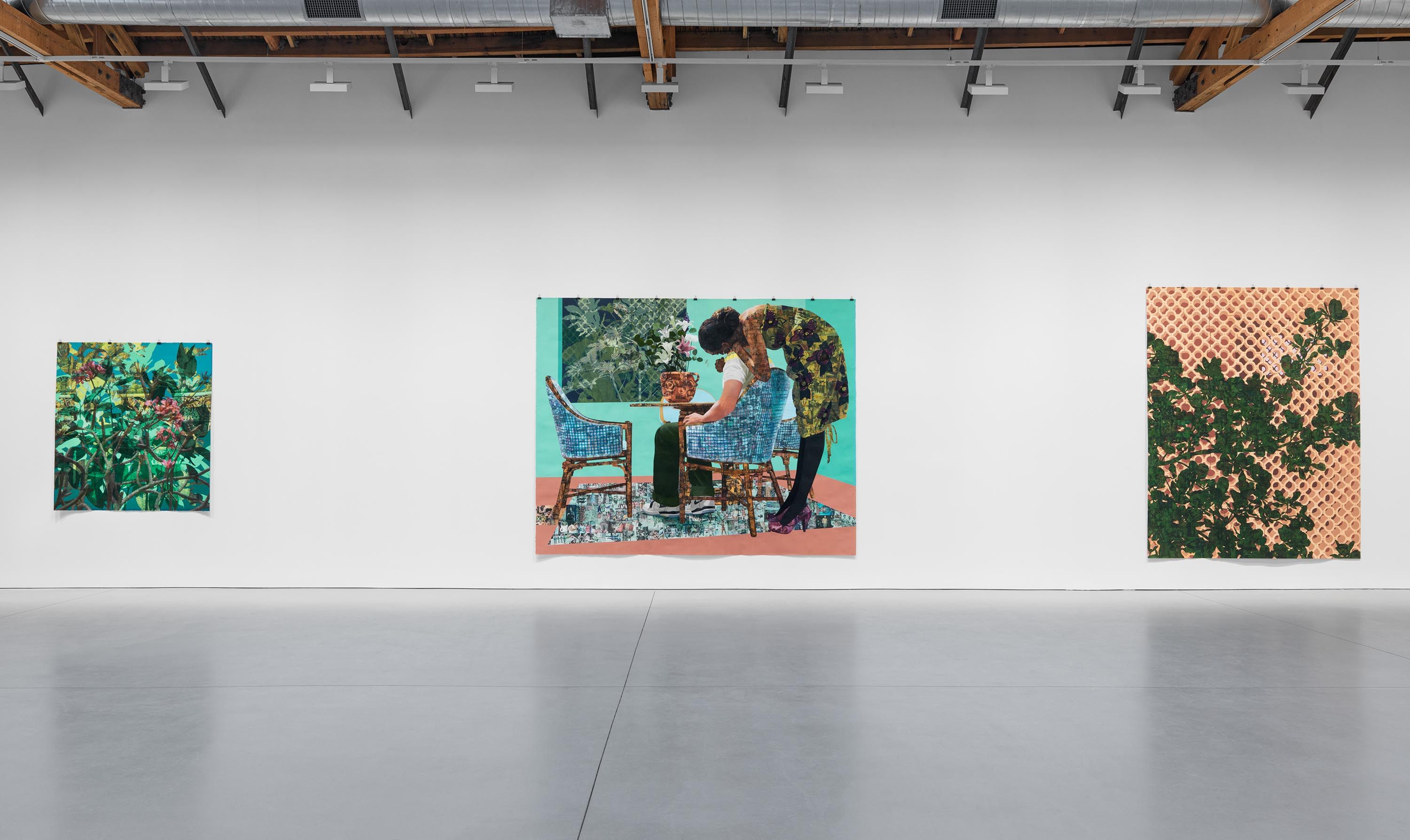 An Installation view, Njideka Akunyili Crosby: Coming Back to See Through, Again, David Zwirner, Los Angeles, 2023