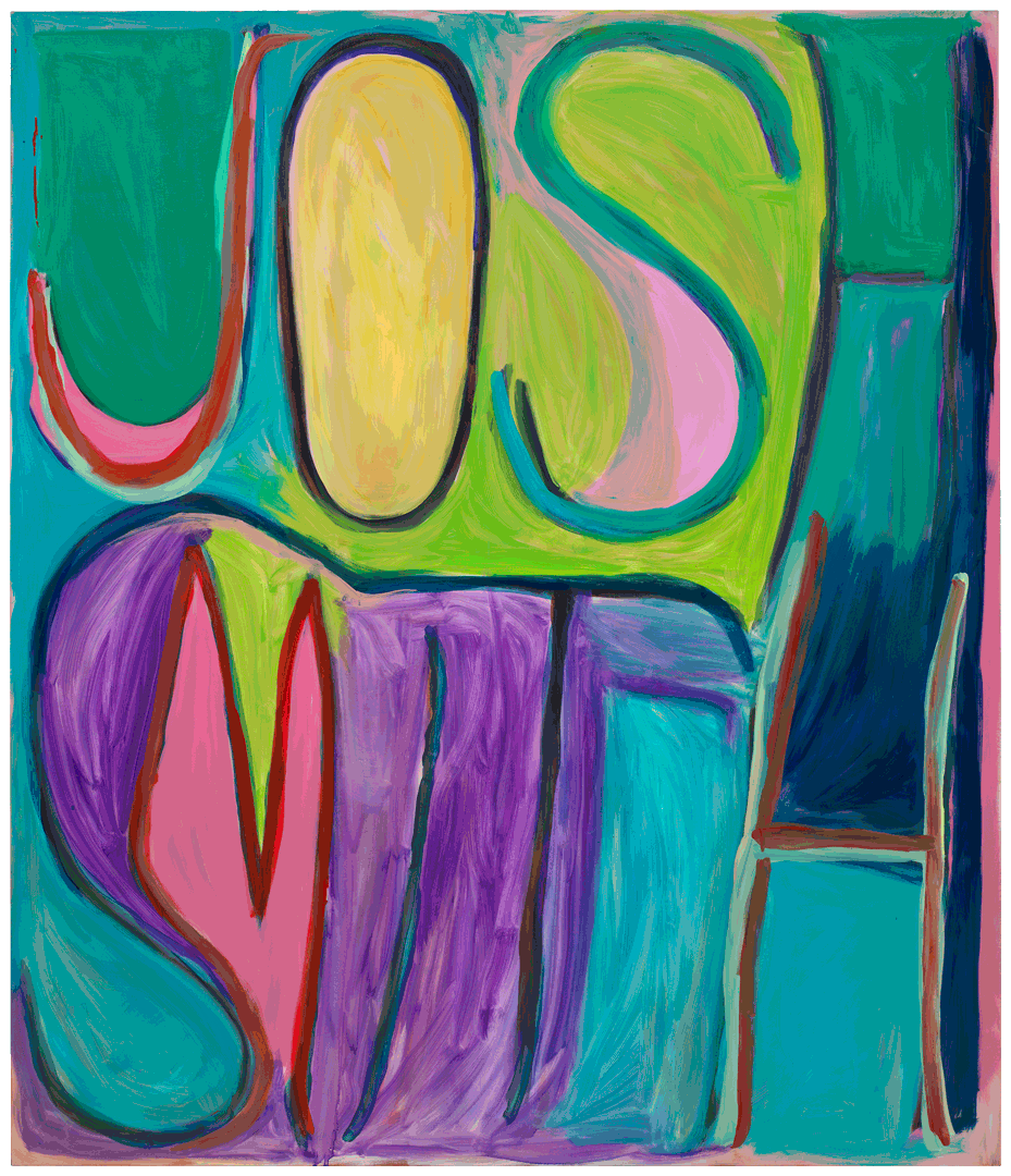 An untitled oil painting on linen by Josh Smith, dated 2019.