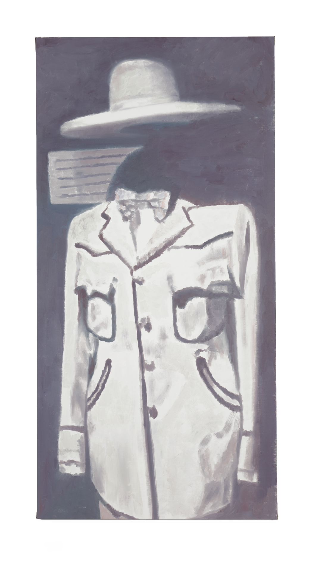 A painting by Luc Tuymans titled Outfit, dated 2019.