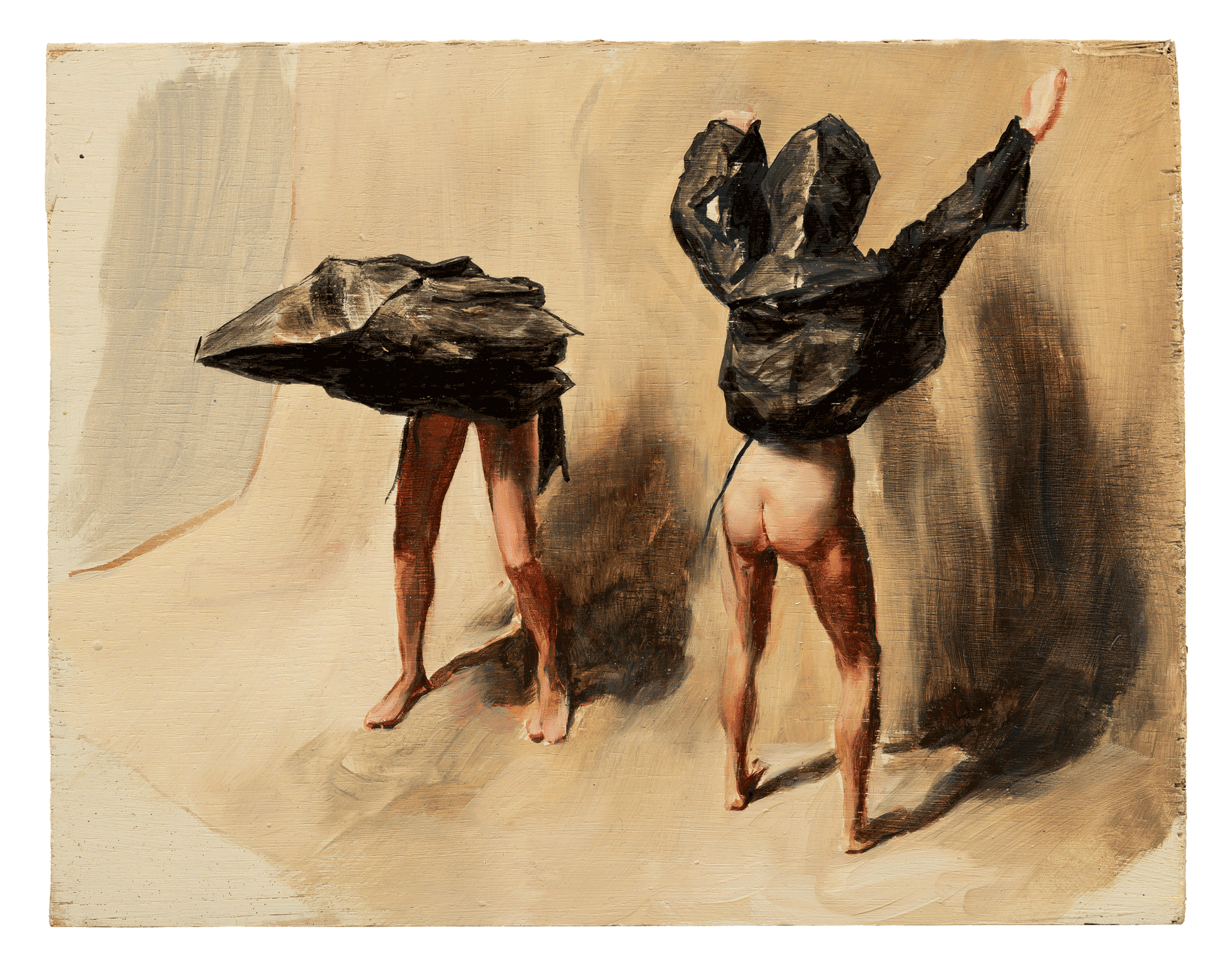 A painting by Michael Borremans, titled Black Mould / Flyer, dated 2015.