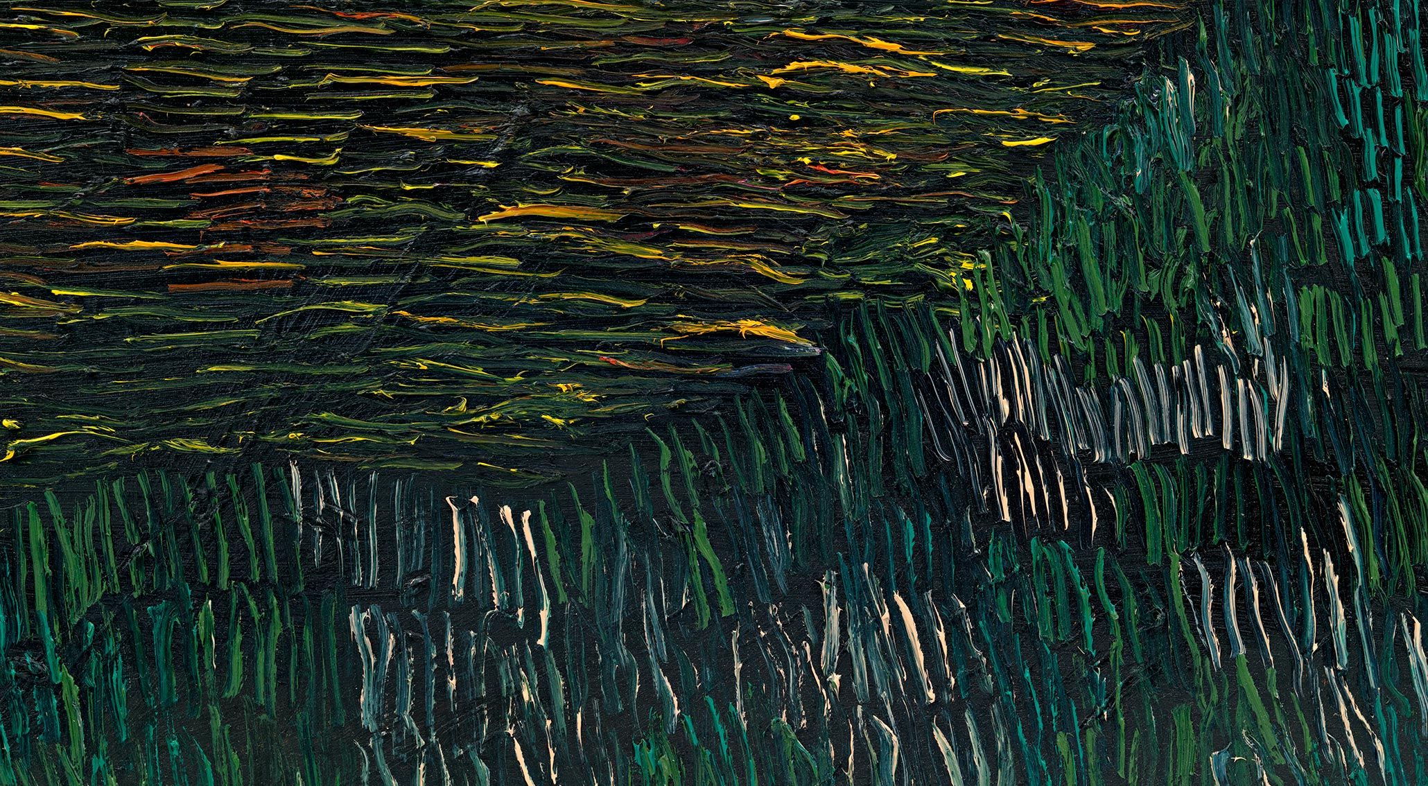 A detail from a painting by Matthew Wong, titled The Jungle, dated 2017.