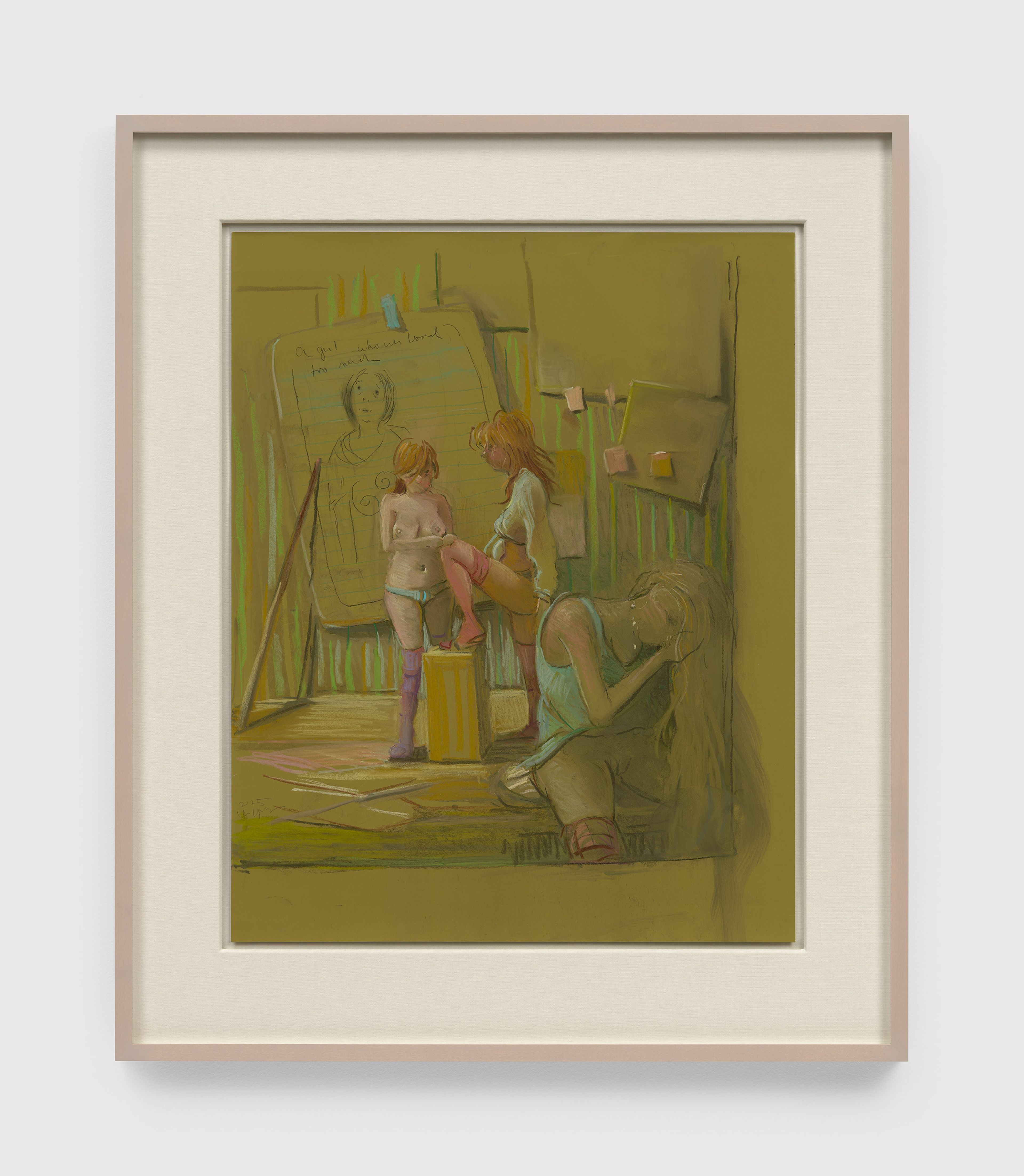 A work on paper by Lisa Yuskavage, titled Loved, dated 2025.