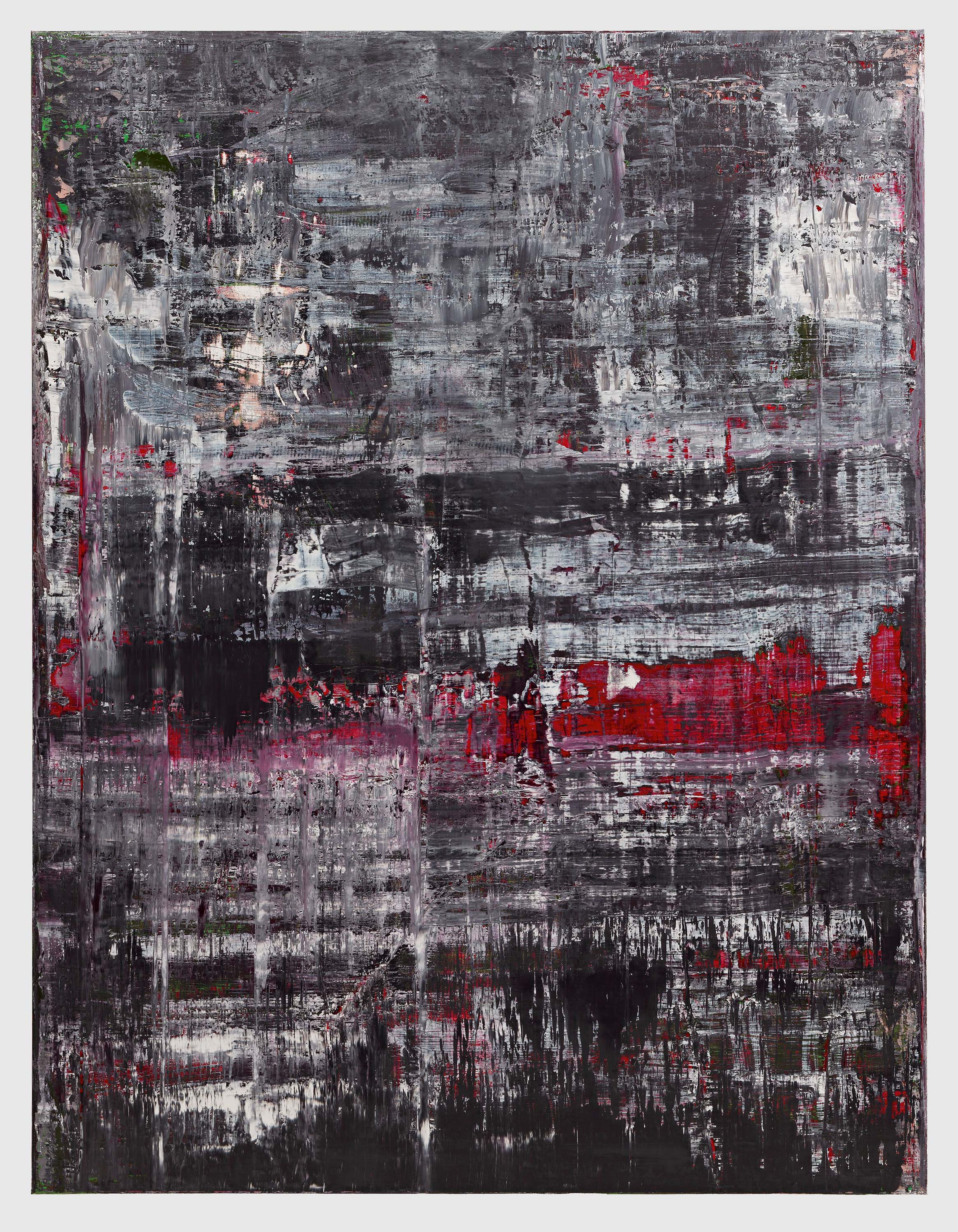 A painting by Gerhard Richter, titled Birkenau, dated 2014.