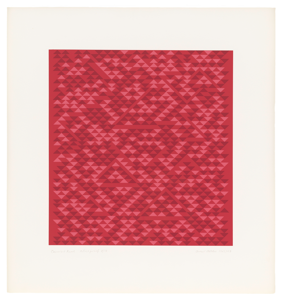 A screenprint by Anni Albers, titled Camino Real, dated from 1967 to 1969.