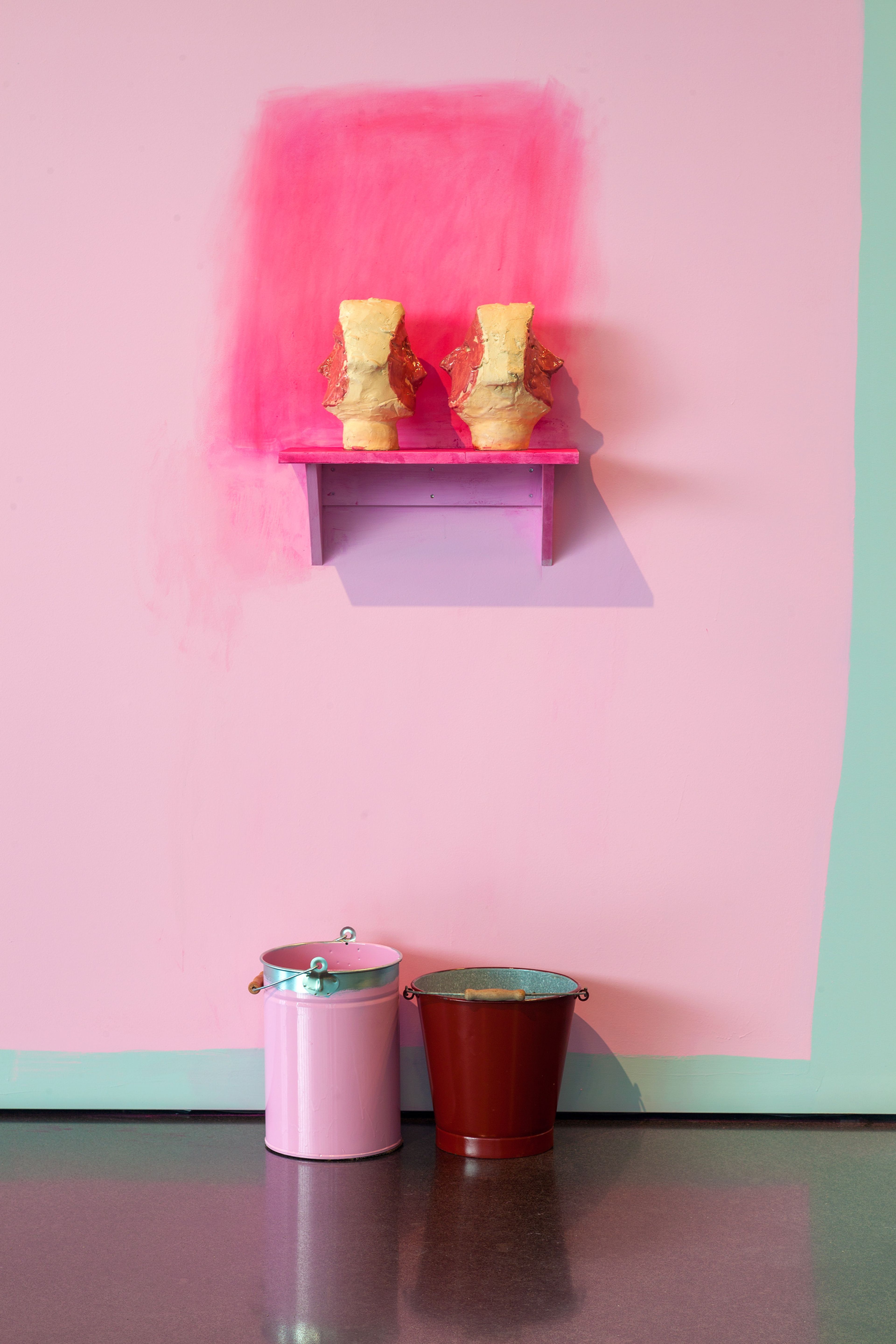 Installation view of the exhibition by Amy Sillman titled Yes & No at Kunsthaus Bregenz in Bregenz, Austria, dated 2015-2016.