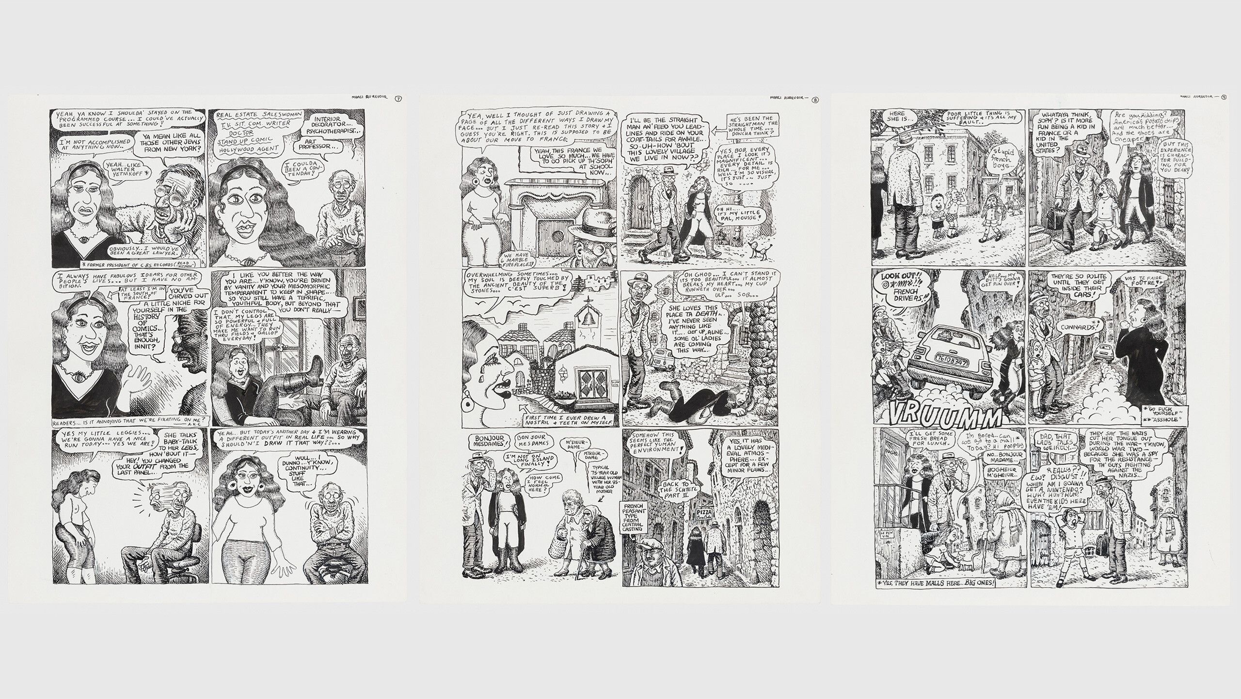 Pages from Aline 'n' Bob 'n' Sophie in Euro-Dirty Laundry: "Merci au Revoir" dated 1992