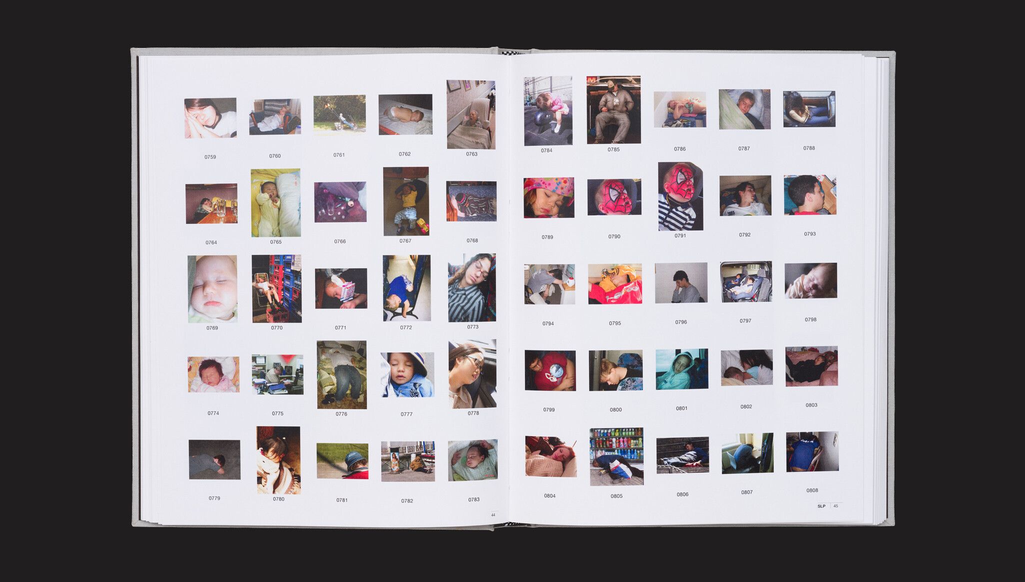 A spread from a book by Steven Shearer, titled Archive Volumes, 2010-ongoing, artist books, 19 volumes, dimensions variable