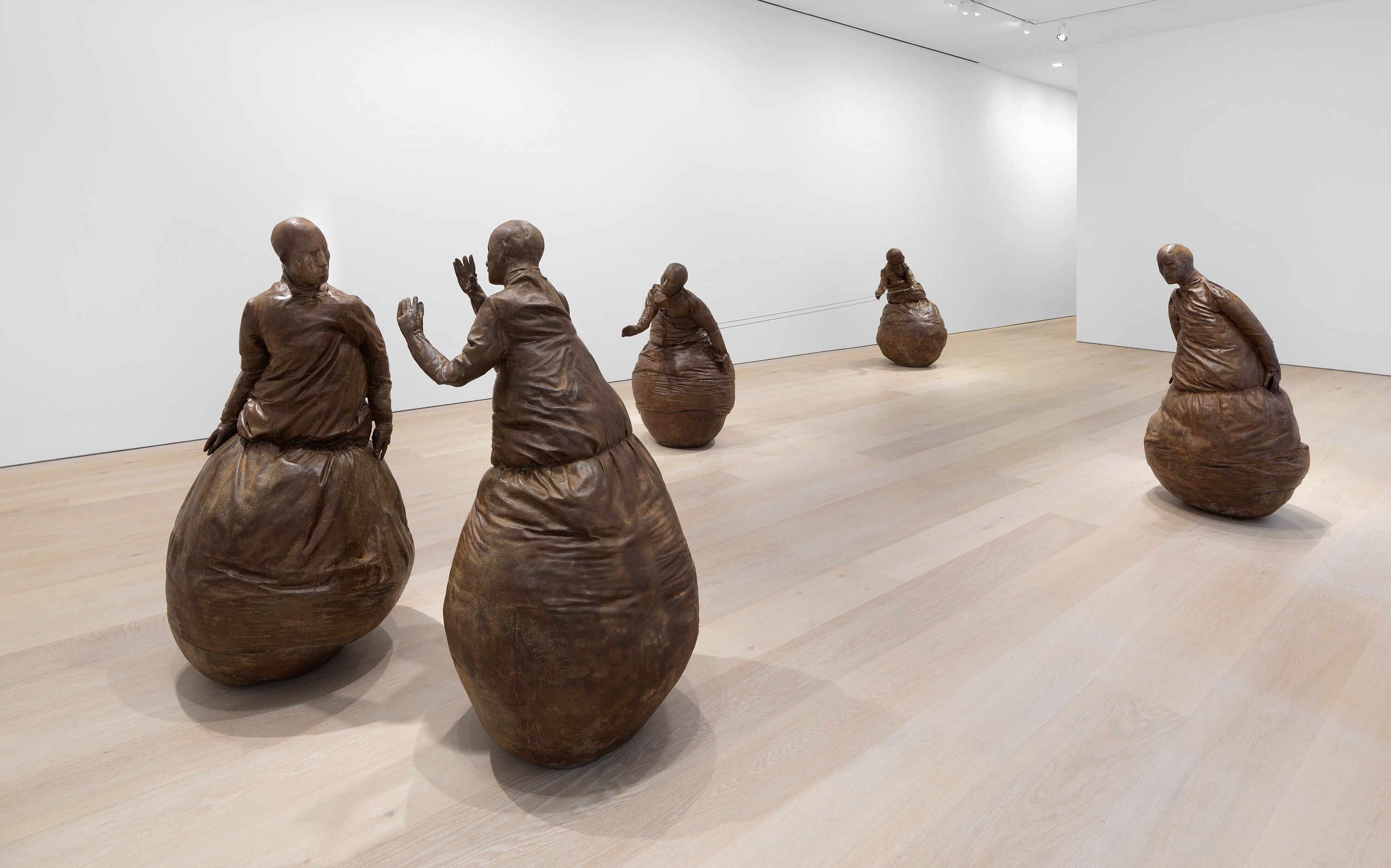 An installation view from the exhibition titled Juan Muñoz: Seven Rooms, David Zwirner, New York, dated 2022