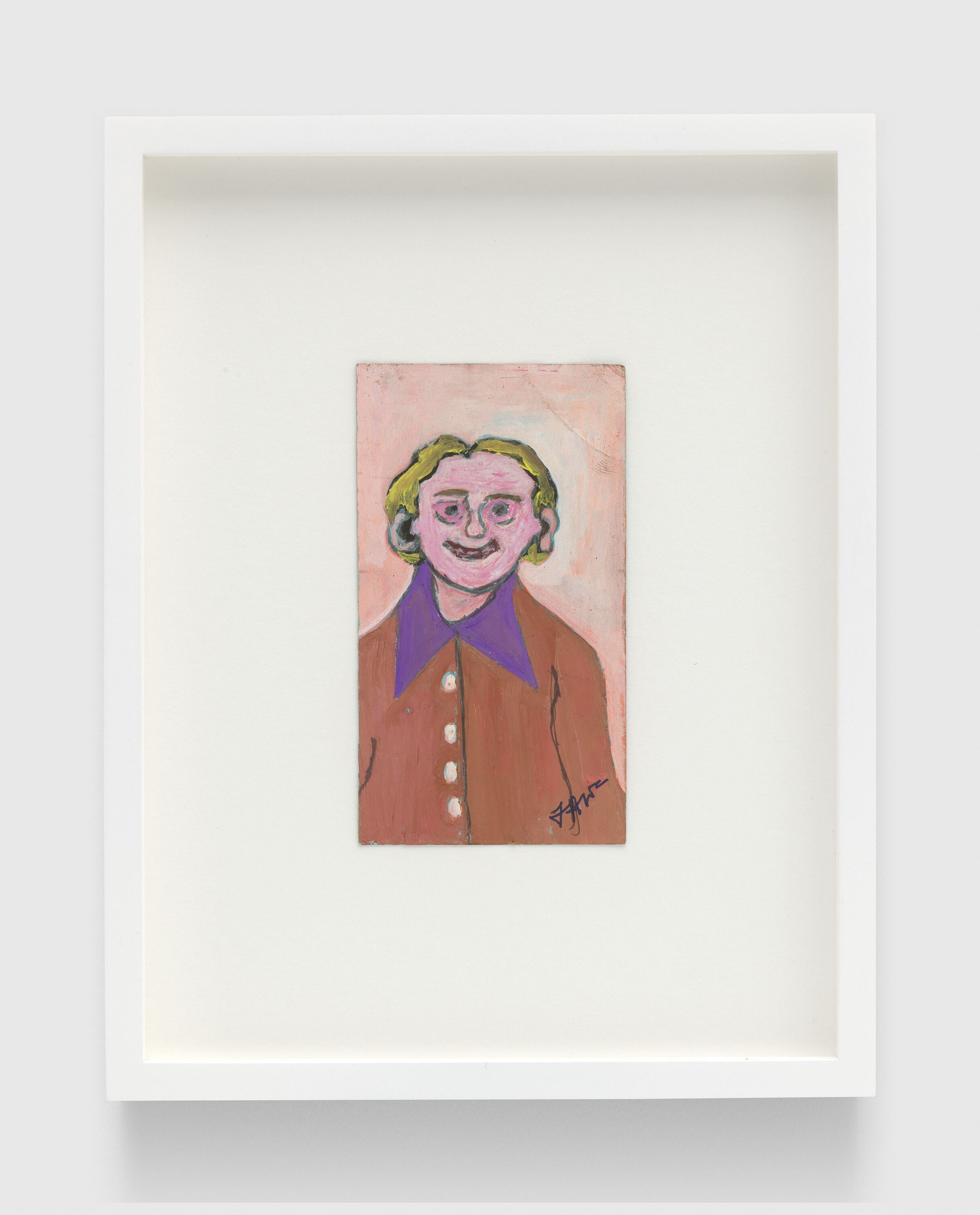 A work on paper by Frank Walter, called Untitled (Purple-Collared Woman), dated 1984.