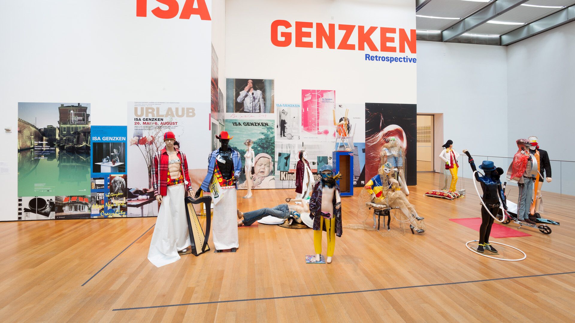 Installation view of the exhibition, Isa Genzken: Retrospective, at The Museum of Modern Art, New York, dated 2013-2014.