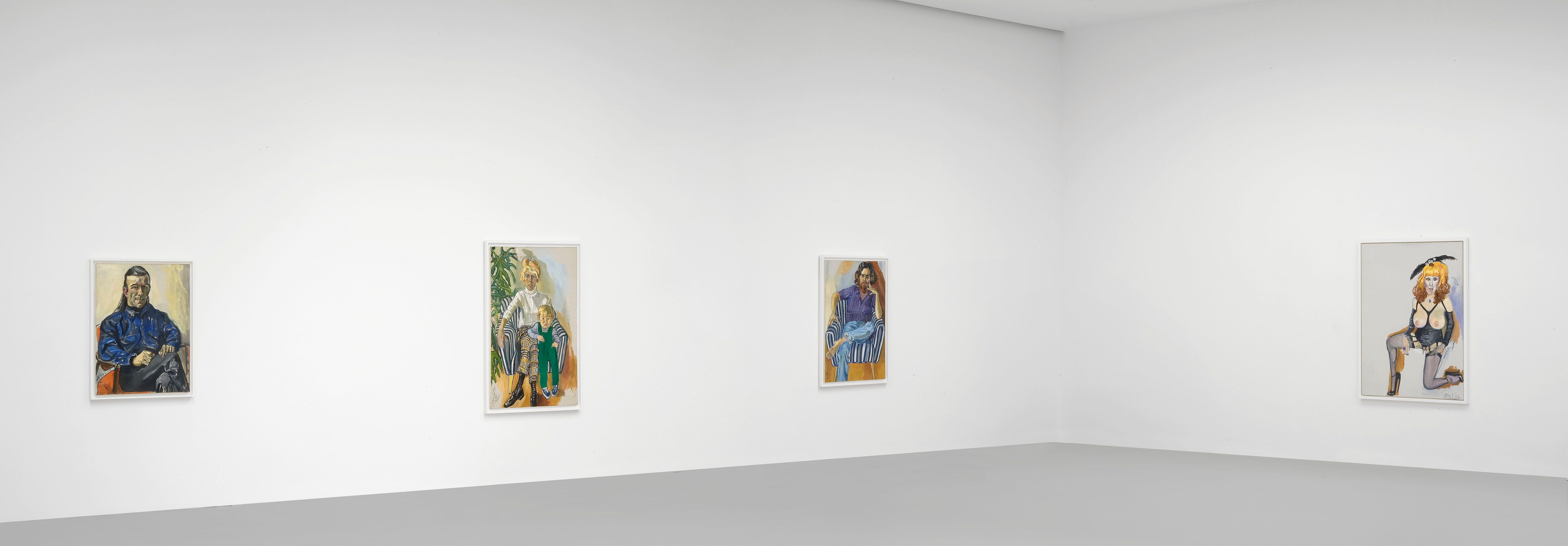 Installation view of the exhibition Alice Neel: Selected Works, at David Zwirner in New York, dated 2009.