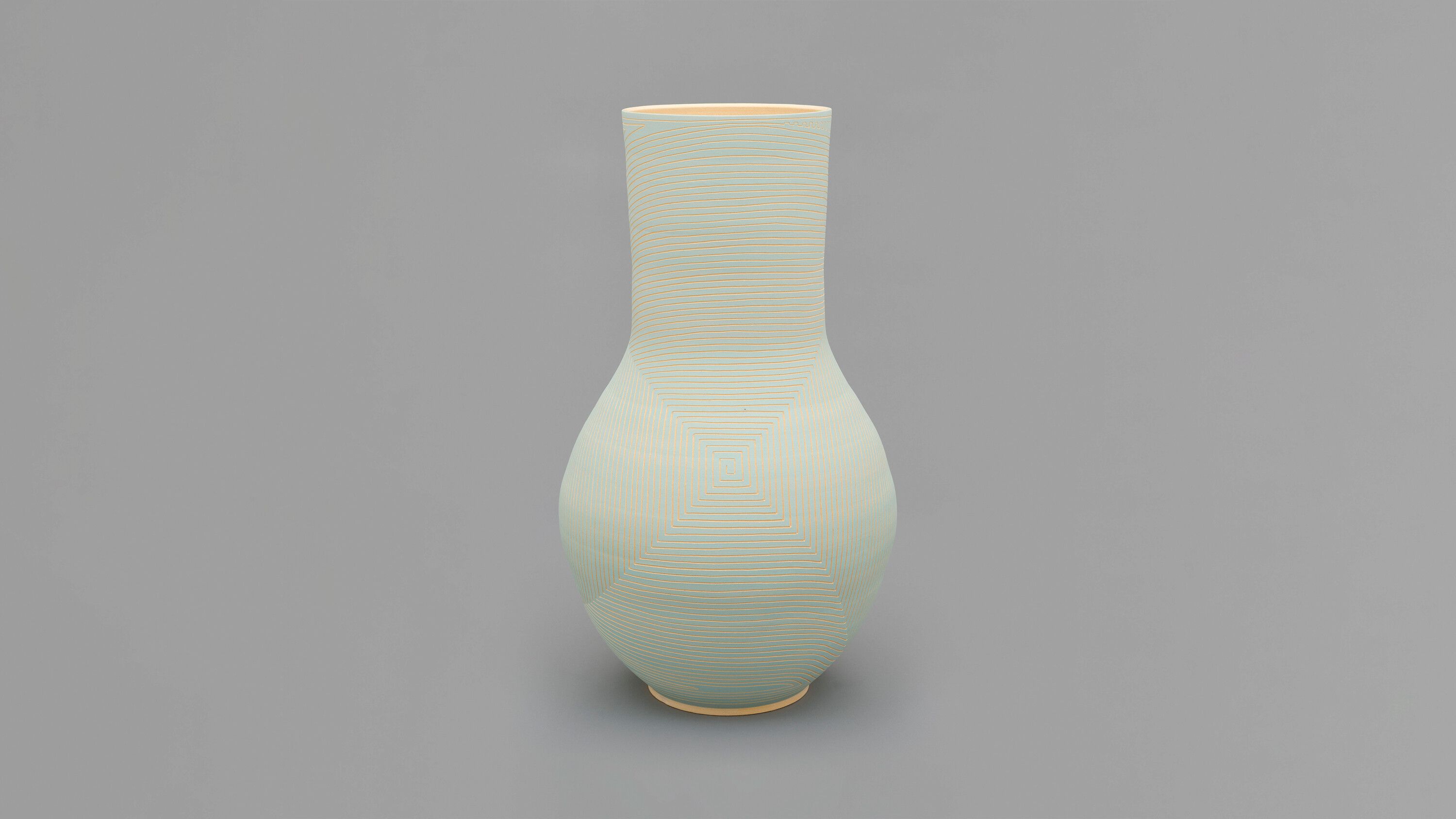 A stoneware sculpture by Shio Kusaka, titled (line 139), dated 2020.