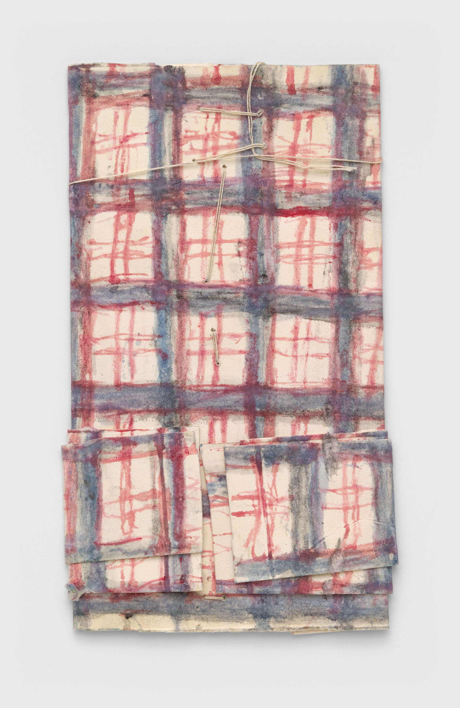 A mixed media artwork by James Castle, titled Untitled (plaid pattern construction), n.d.