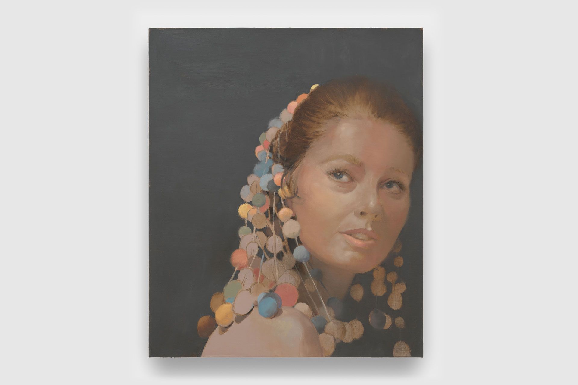 A painting by Lisa Yuskavage titled The Psychic, dated 2020.