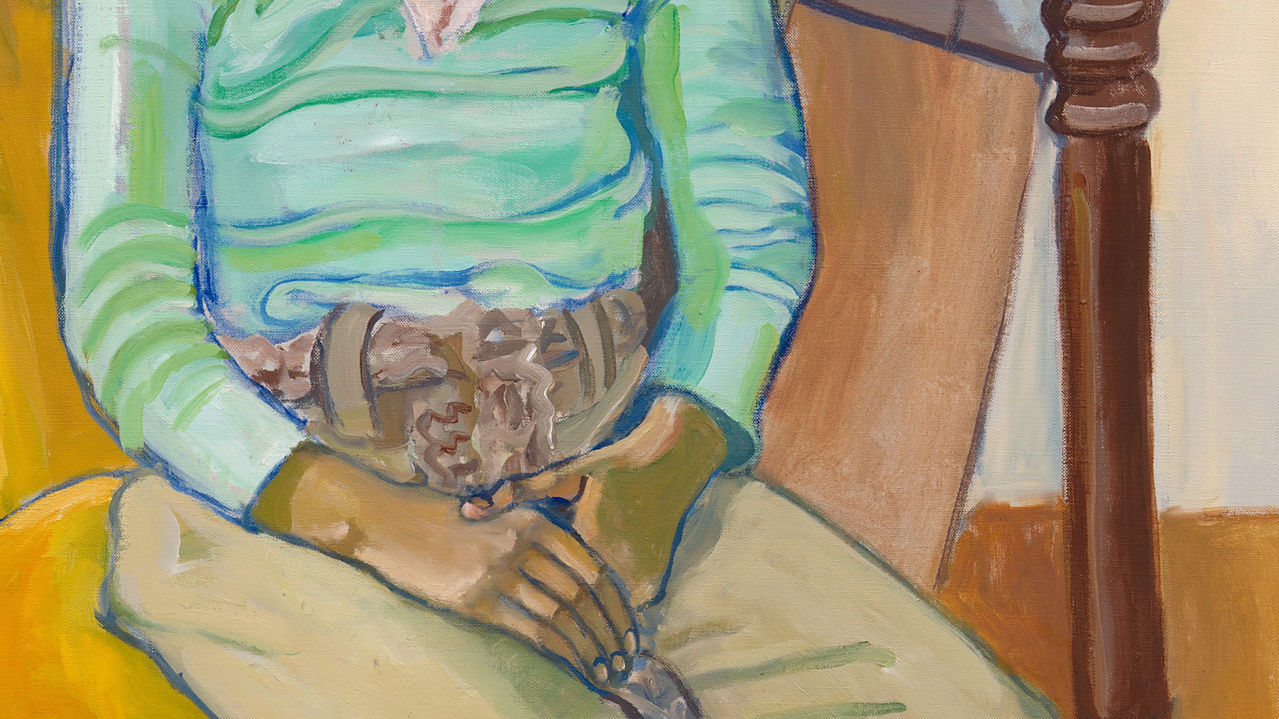 "A detail from a painting by Alice Neel, titled Olivia, dated 1975.