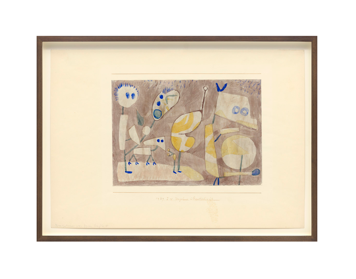 A drawing by Paul Klee, titled Ungeheuer in Bereitschaft (Monsters in readiness), dated 1939.