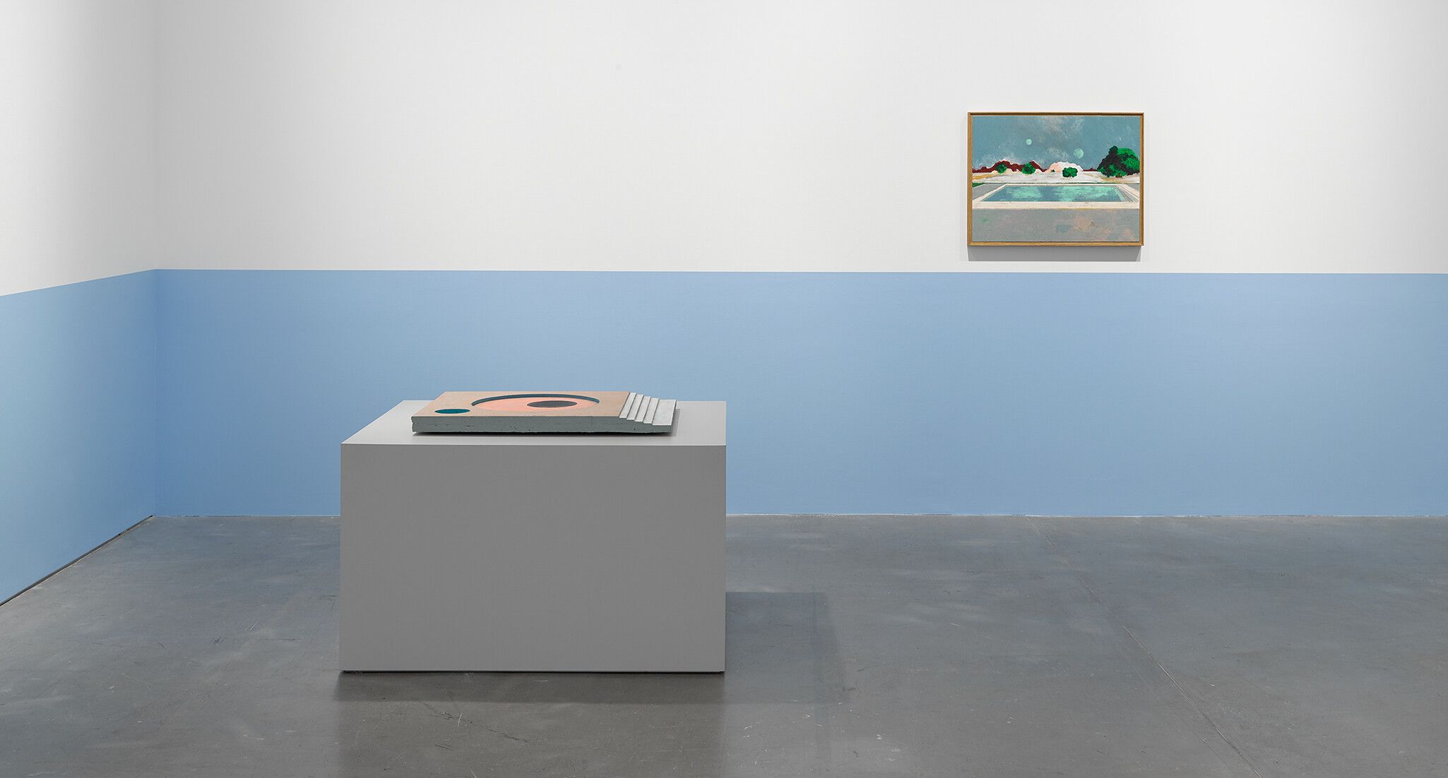 An installation view of an exhibition titled Harold Ancart: La Grande Profondeur (The Deep End), at David Zwirner, Paris, in 2021.